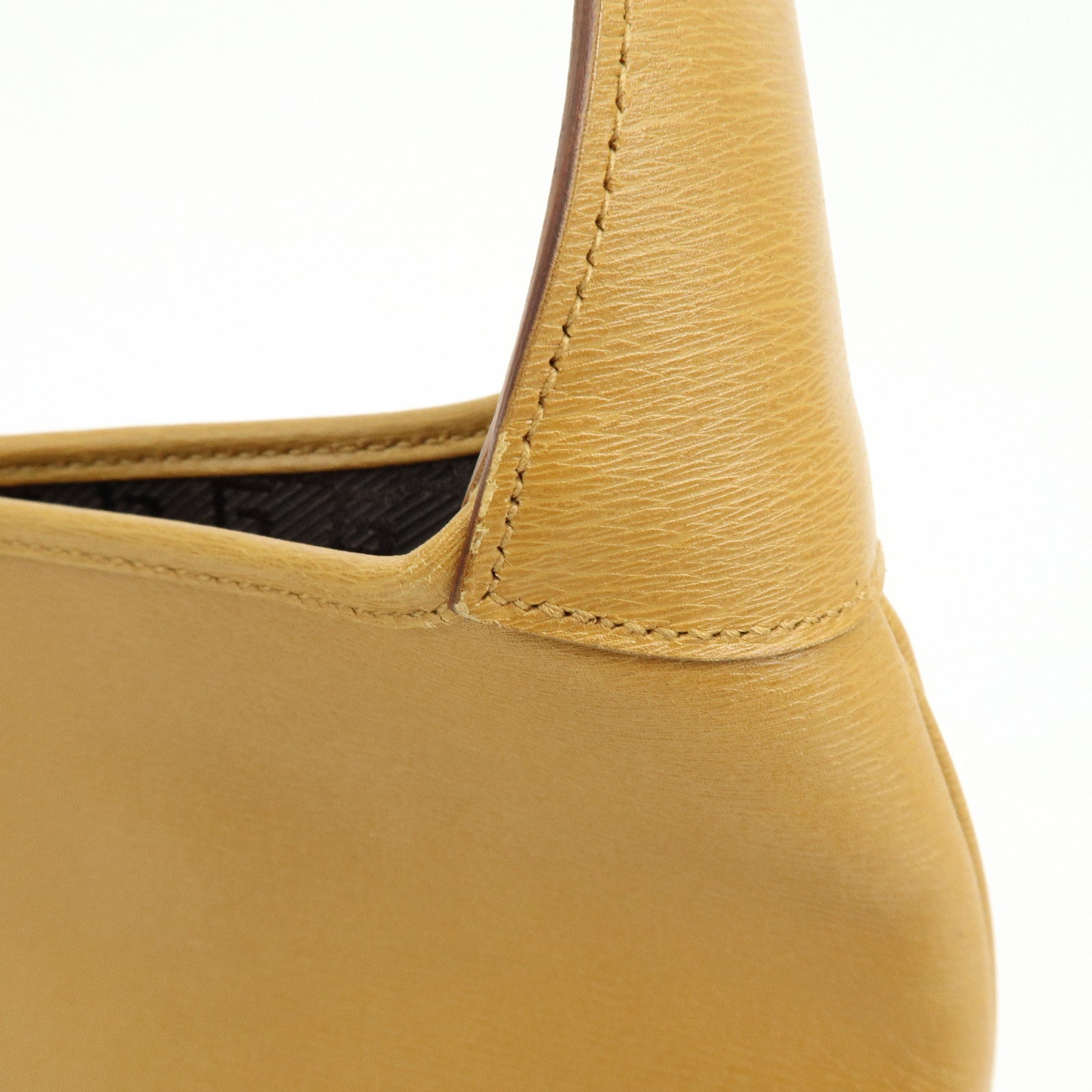 GUCCI Bamboo Jackie Leather Shoulder Bag Hand Bag Yellow 001 4061