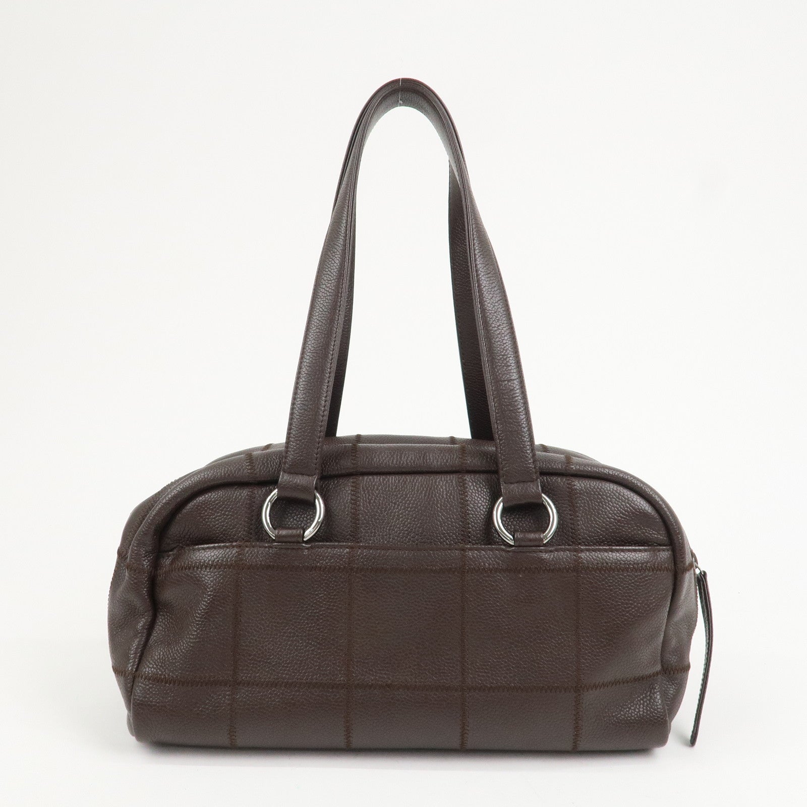 CHANEL Chocolate Bar Caviarskin Boston Bag Shoulder Bag Brown A26135