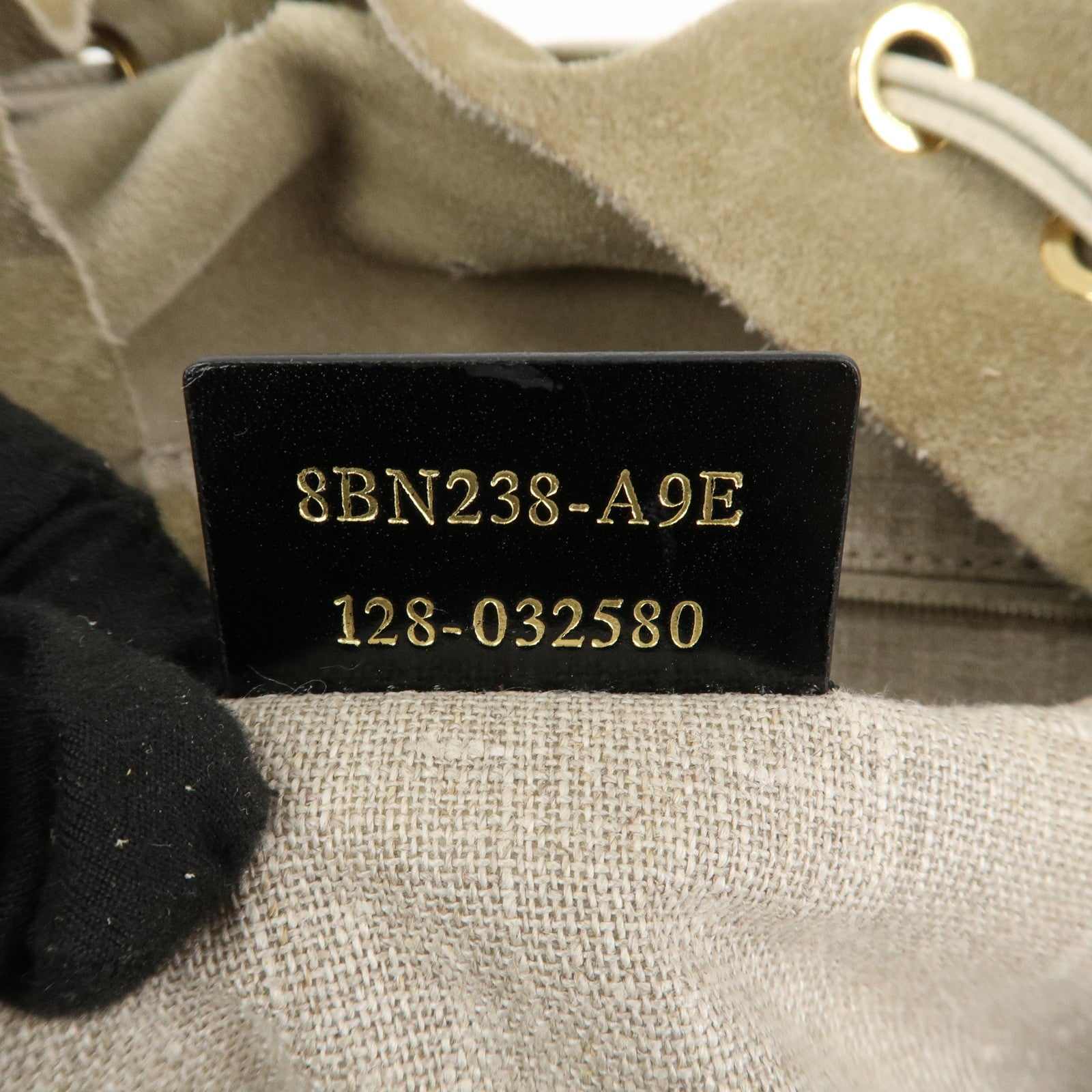 FENDI Logo Leather 2Way Bag Hand Bag Shoulder Bag Ivory 8BN238