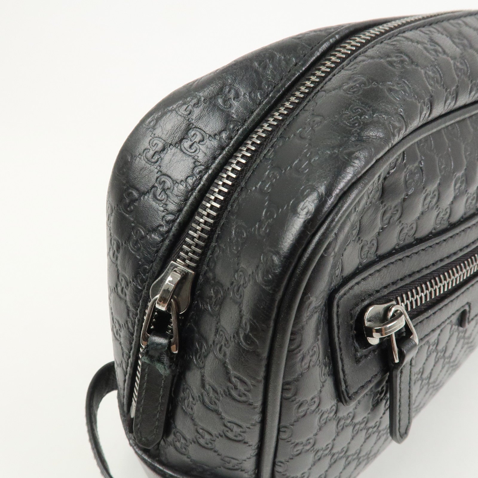 GUCCI Micro Guccissima Leather Hand Bag Clutch Bag Black 419775