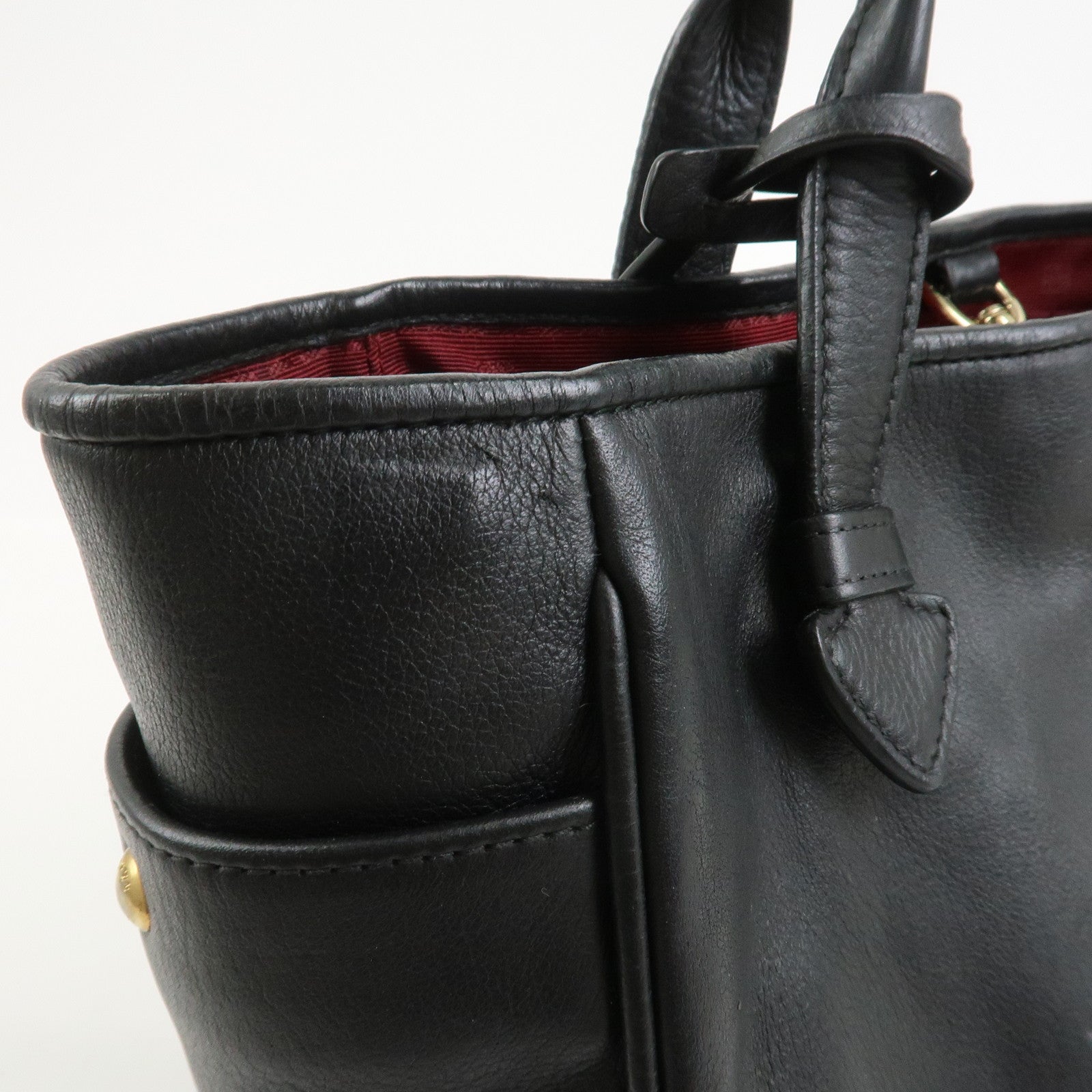 LOEWE Heritage Calf Leather Tote Bag Hand Bag Black