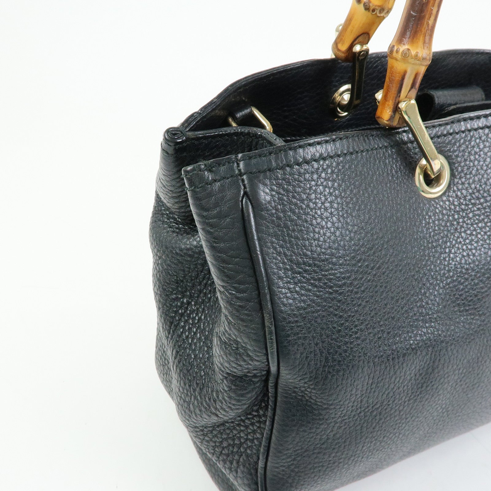 GUCCI Bamboo Shopper Medium Leather 2Way Hand Shoulder Bag 323660