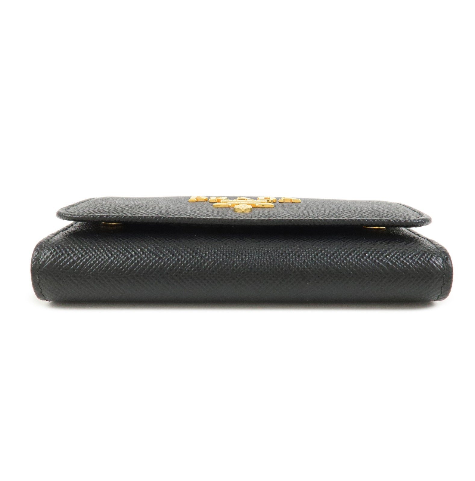 PRADA Saffiano Leather 4 Ring Key Case Key Chain Black
