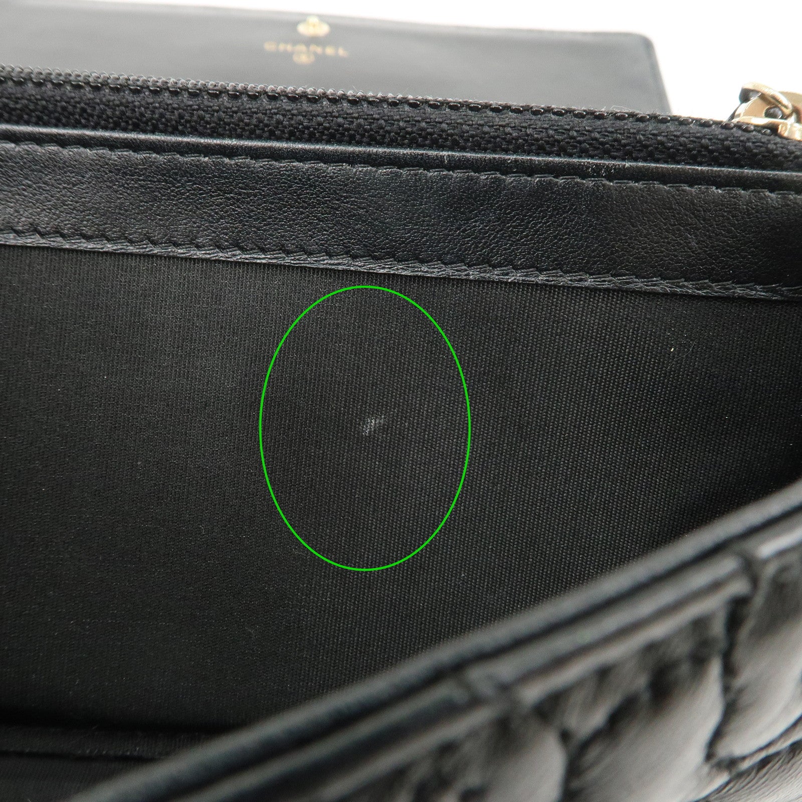 CHANEL Camelia No.5 COCO Mark Lamb Skin Bi-fold Long Wallet A70619 Used