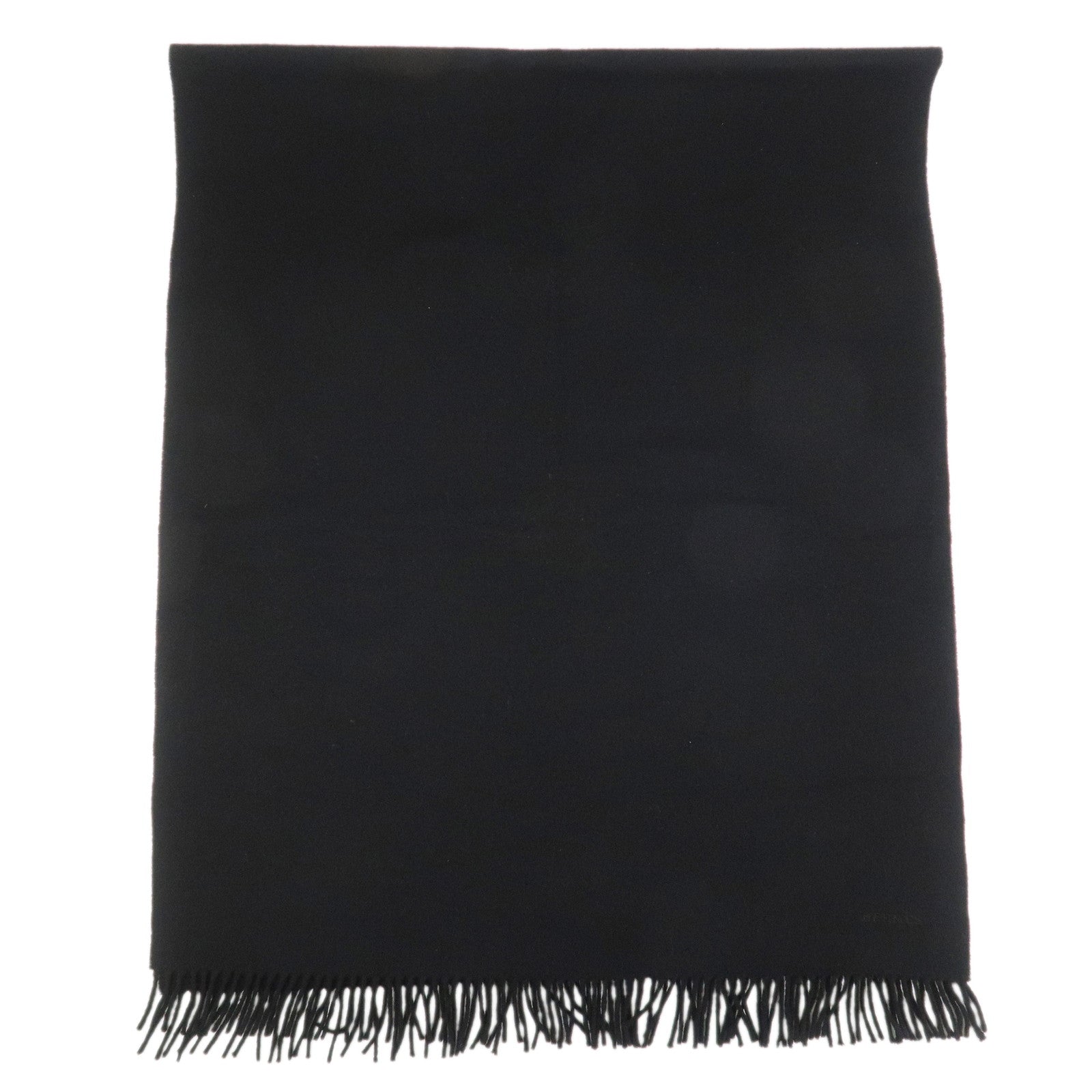 HERMES Cashmere 100% Scarf Stole Muffler Black