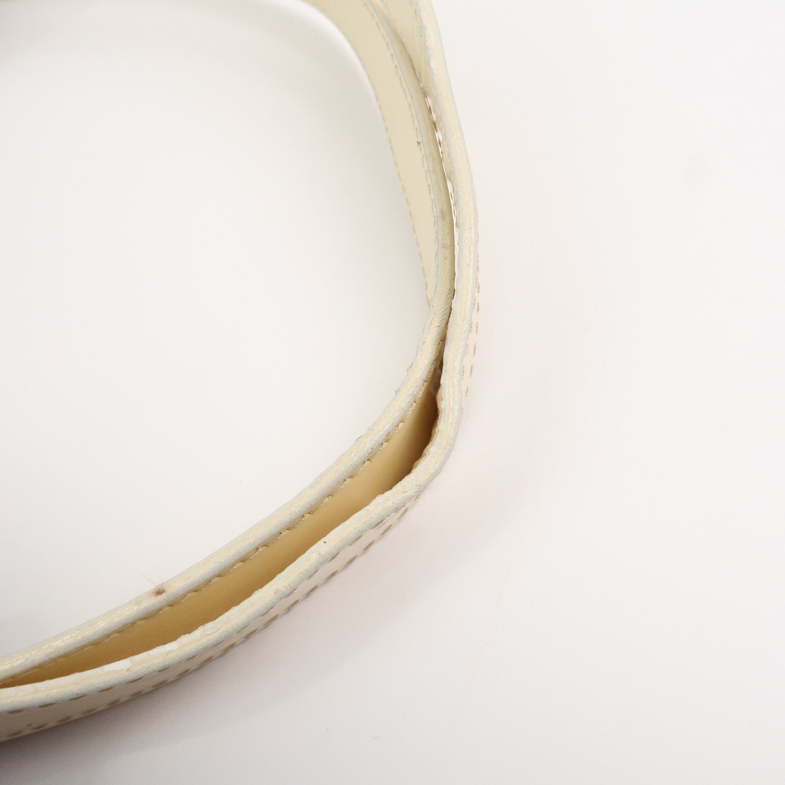 CELINE Macadam Canvas Leather Shoulder Bag Hand Bag Blue Ivory