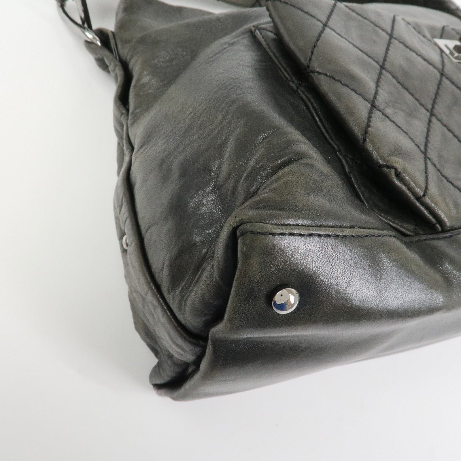 CHANEL Matelasse COCO Mark Leather Shoulder Bag Hand Bag Black