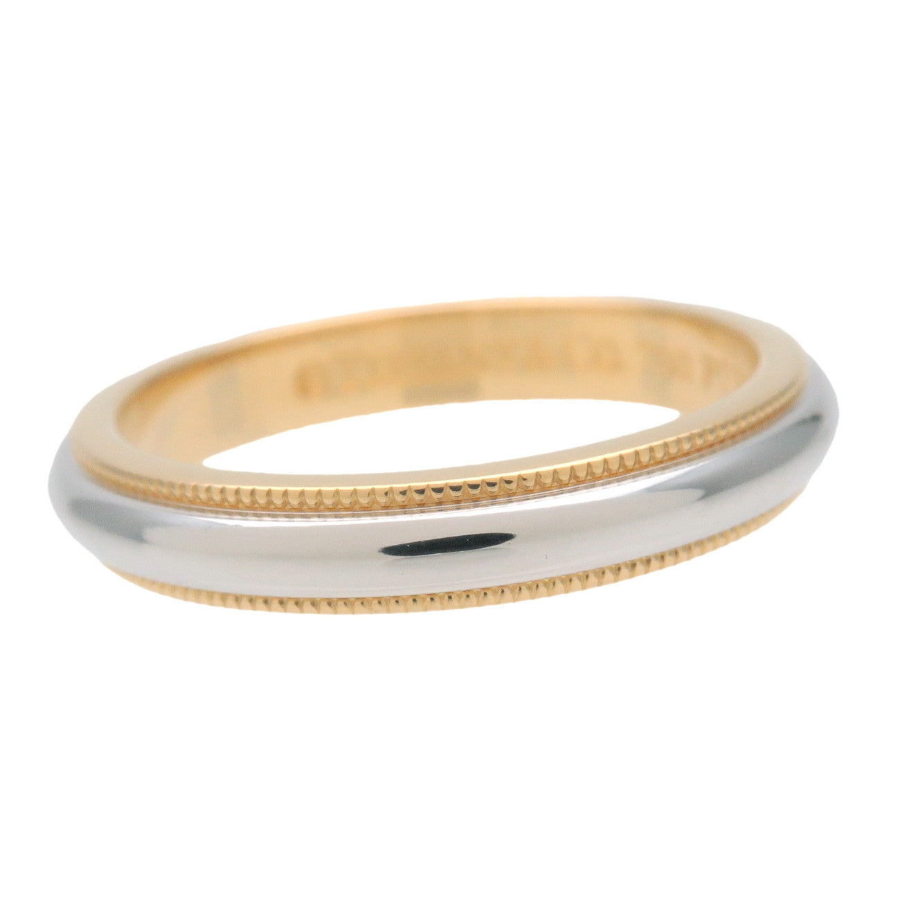 Tiffany & Co Milgrain Band Ring #12.5 750YG PT950 US6.5 EU52.5 HK14