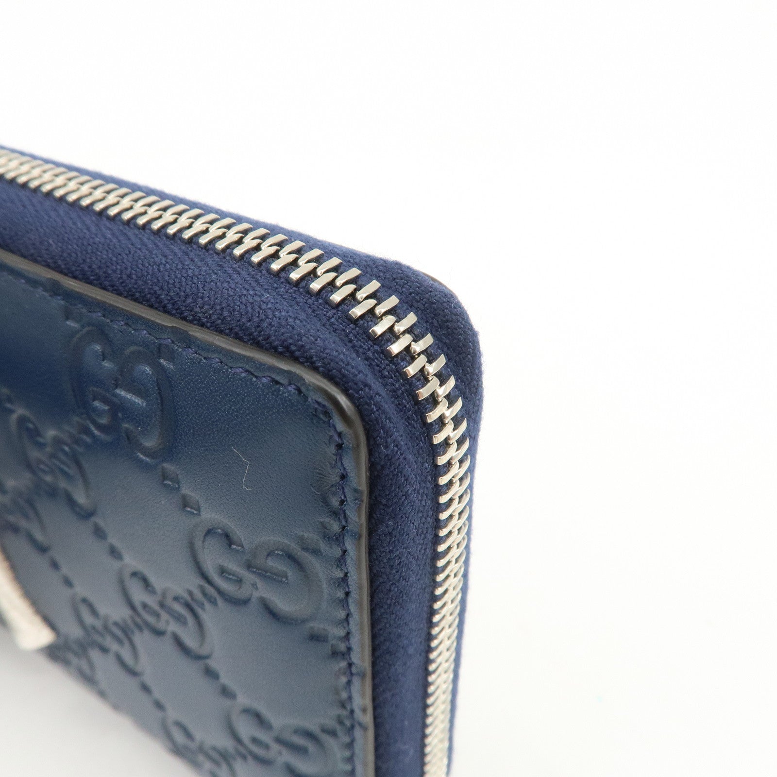 GUCCI Guccissima Leather Round Zippy Long Wallet NY Yankees 547791