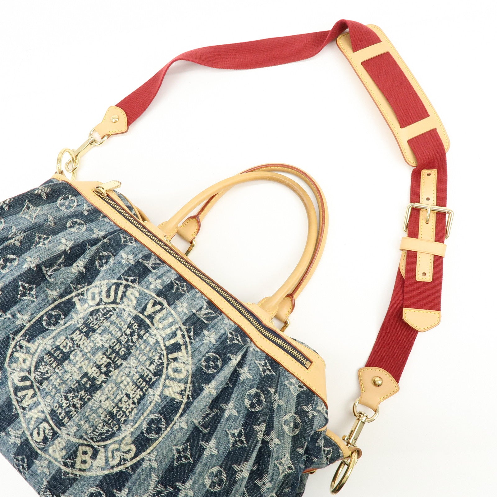 Louis Vuitton Monogram Denim Cabas Raye GM 2Way Hand Bag M95336