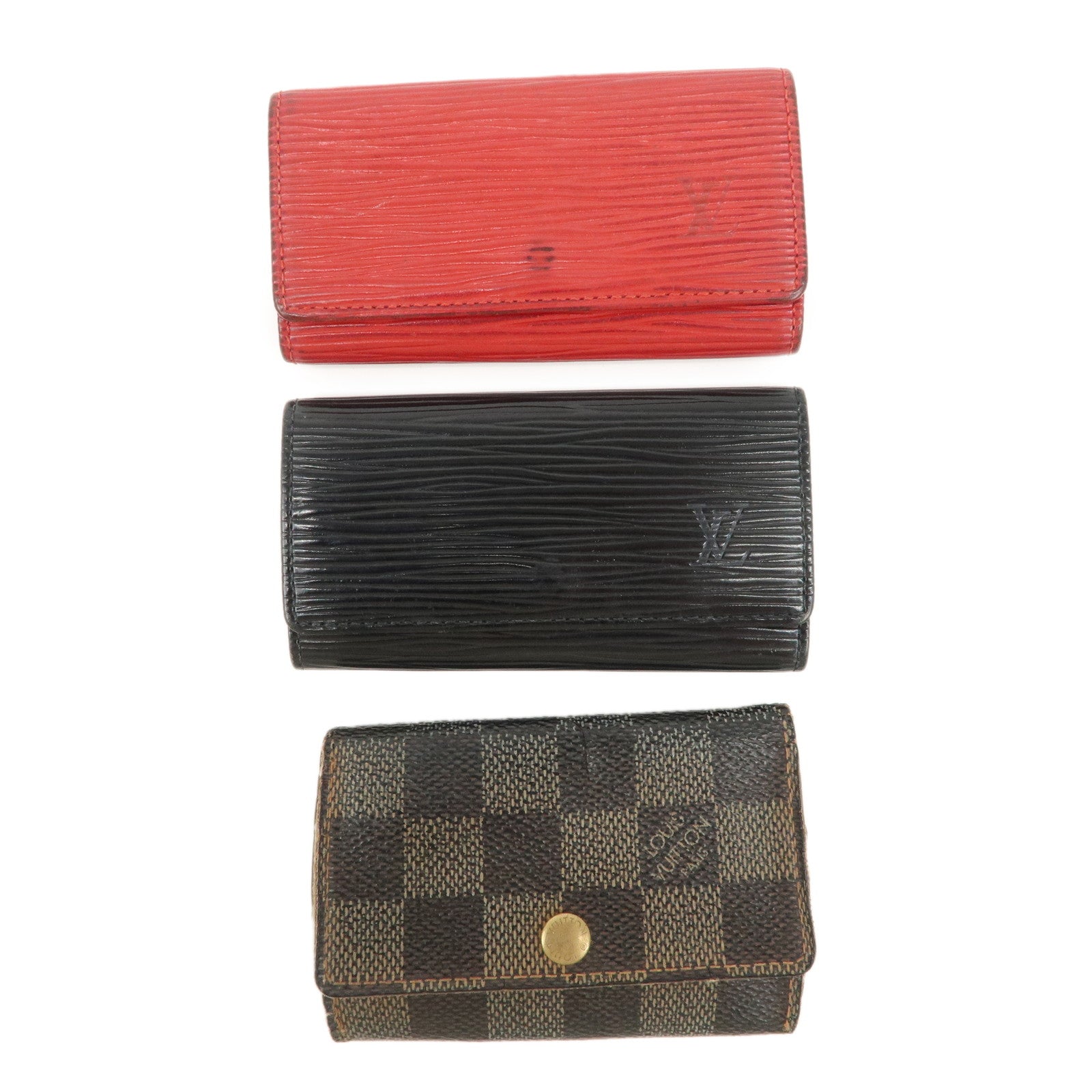 Louis Vuitton Epi Damier Set of 3 Key Case M63827 M63822 N62630 Used