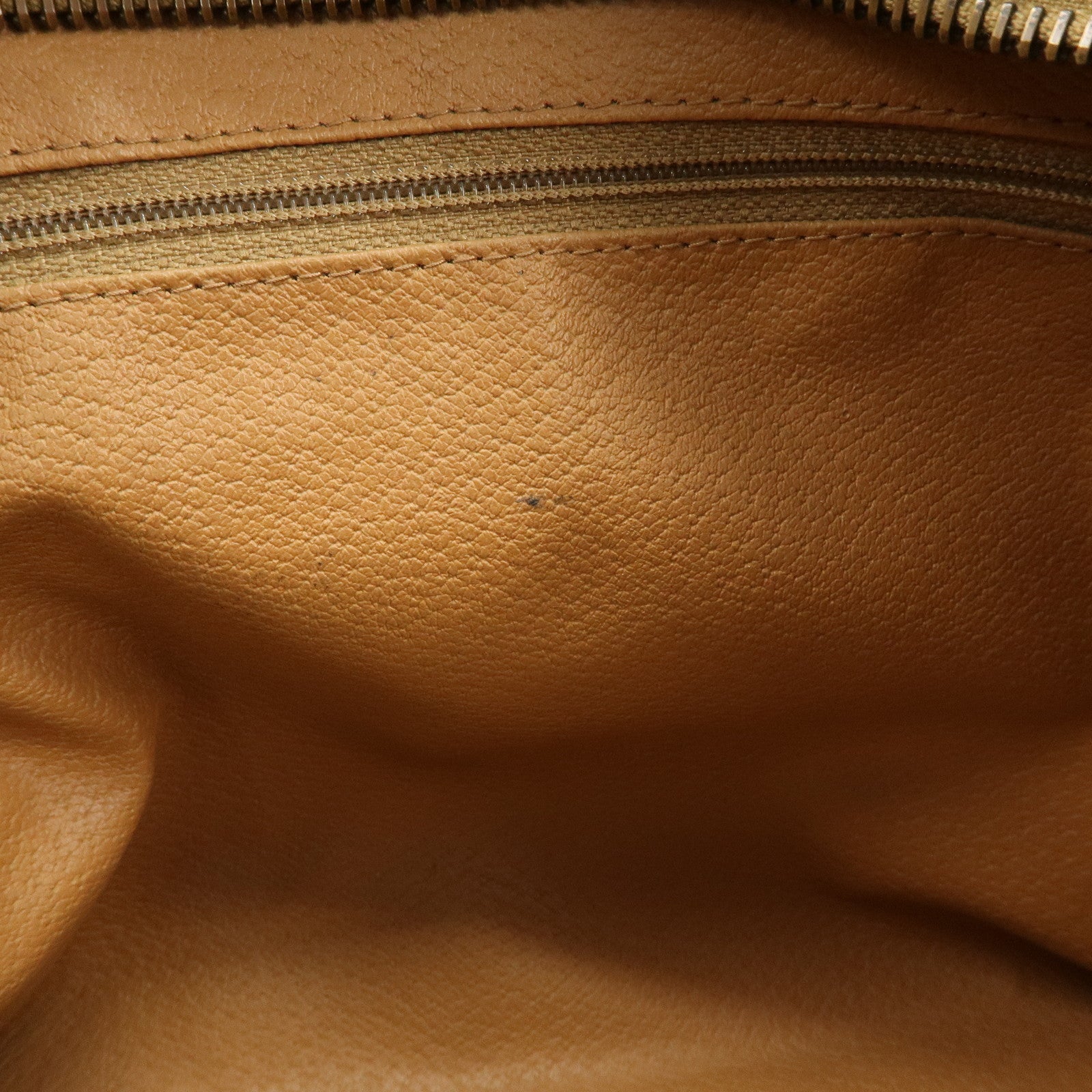 CELINE Macadam Leather PVC Boston Bag Hand Bag Brown Used