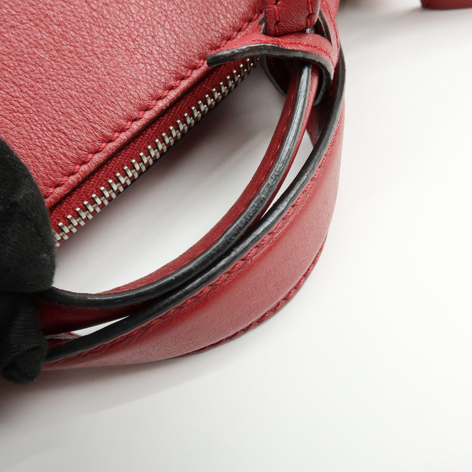 FENDI By The Way Leather 2Way Bag Hand Bag Shoulder Bag Red 8BL124