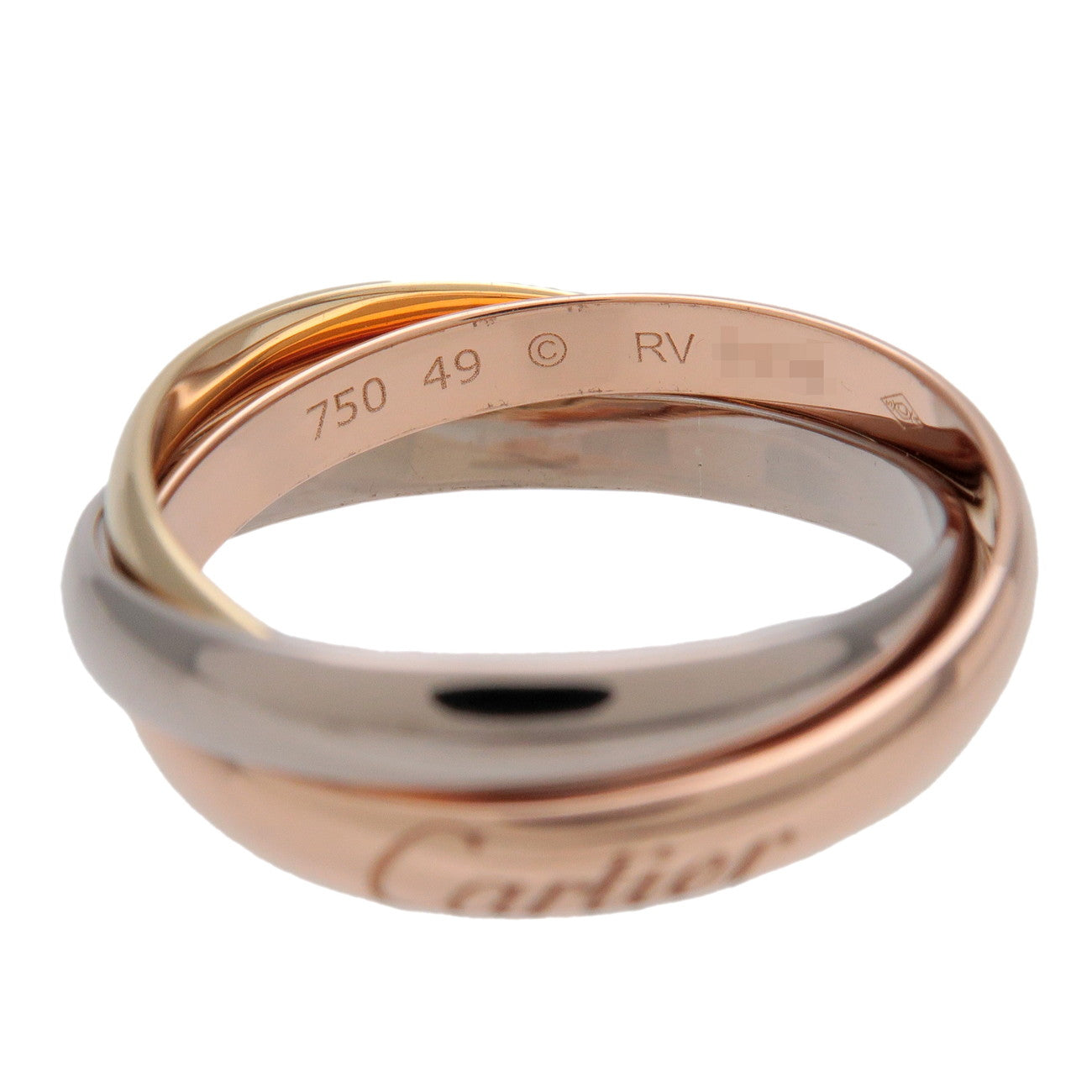 Cartier Trinity Ring SM #49 K18 750YG/PG/WG US5 EU49 HK11