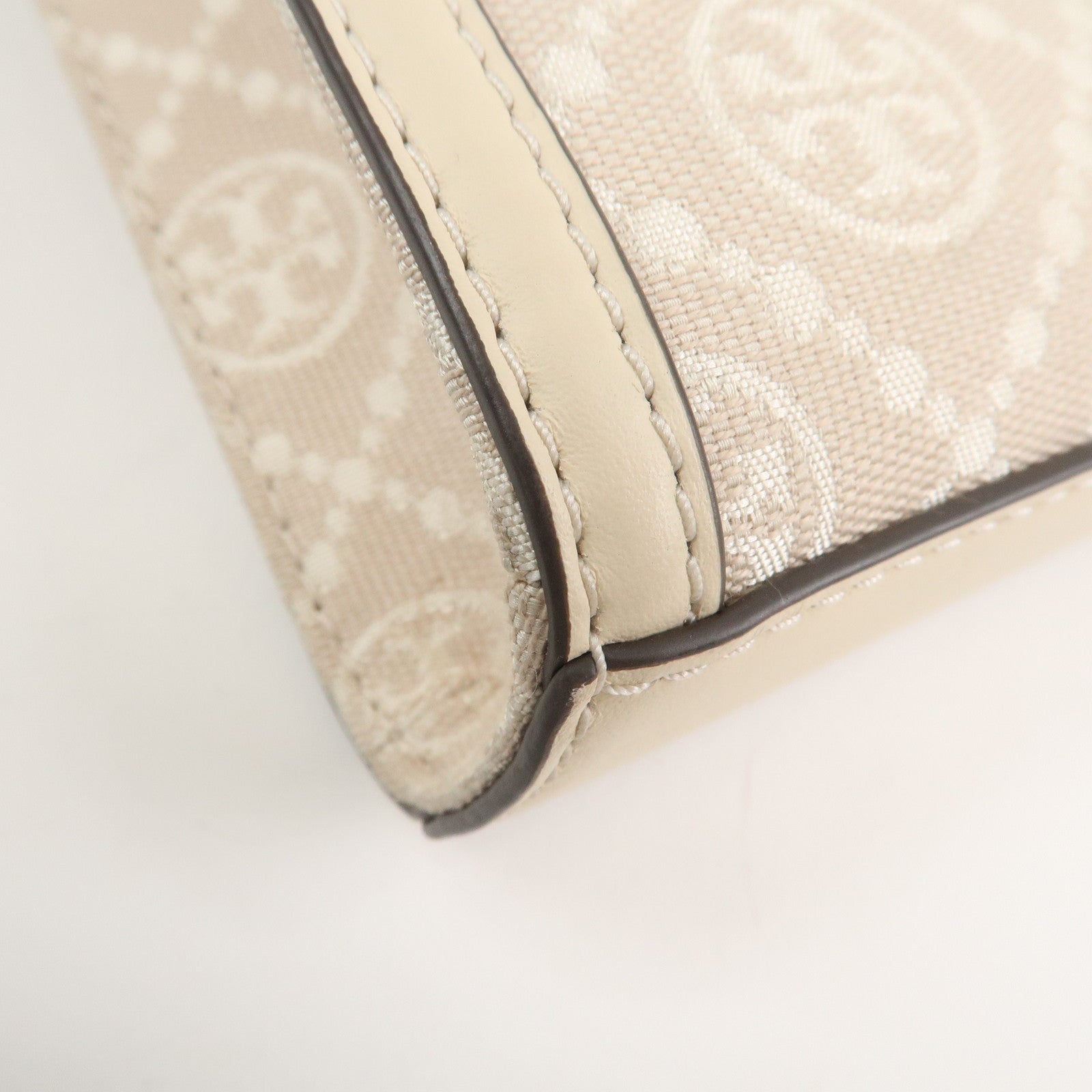 TORY BURCH Leather 2Way Shoulder Bag Hand Bag Beige 87146