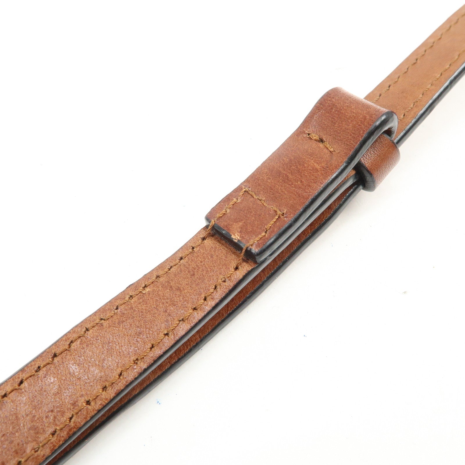 Chloe Logo Embossed Leather Shoulder Bag Hand Bag Brown