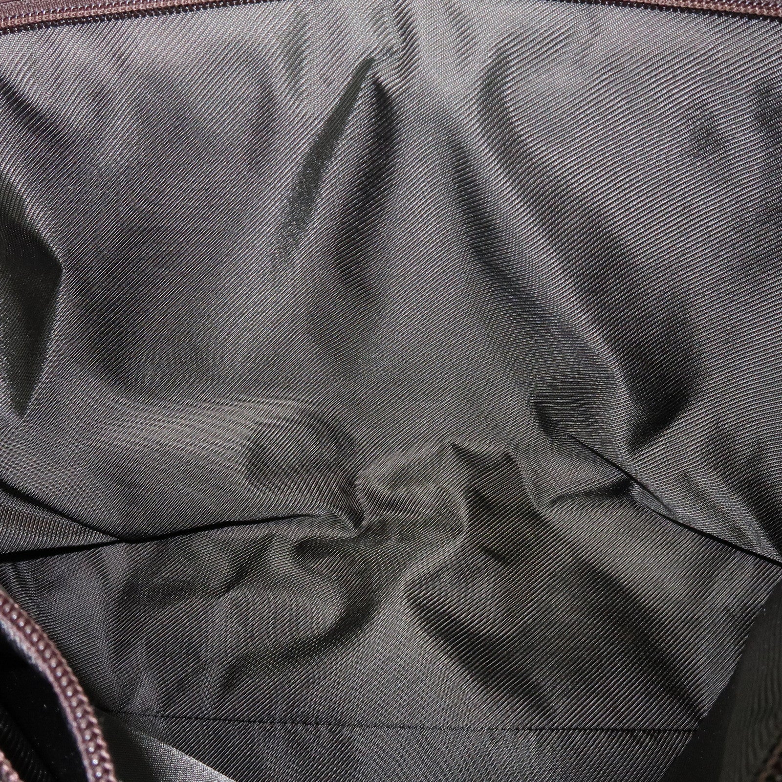 GUCCI GG Canvas Leather Tote Bag Shoulder Bag Dark Brown 34339