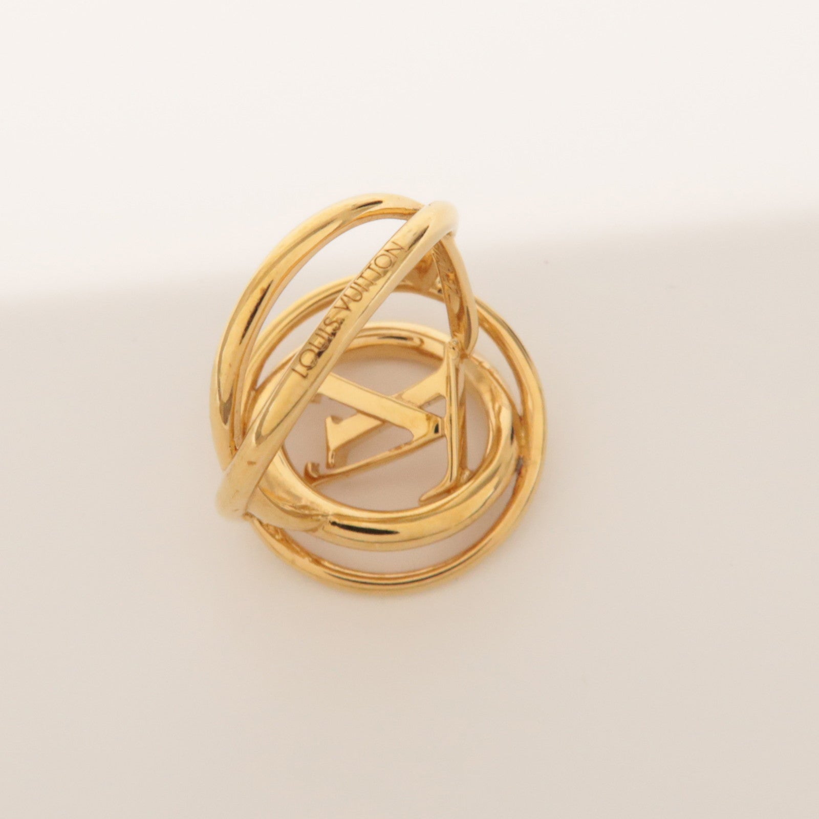 Louis Vuitton Bague LV Logo Metal Stellar Ring Gold S M0937