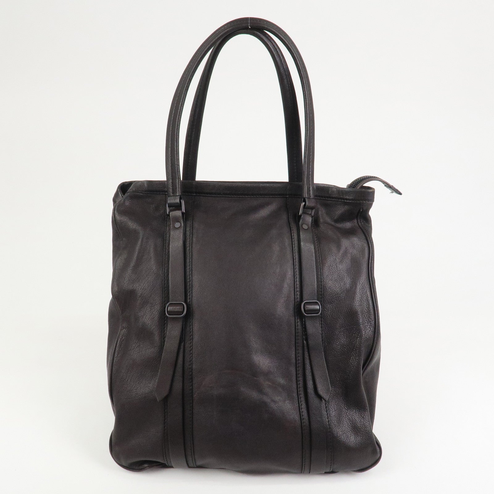BURBERRY Logo Leather Tote Bag Shoulder Bag Black