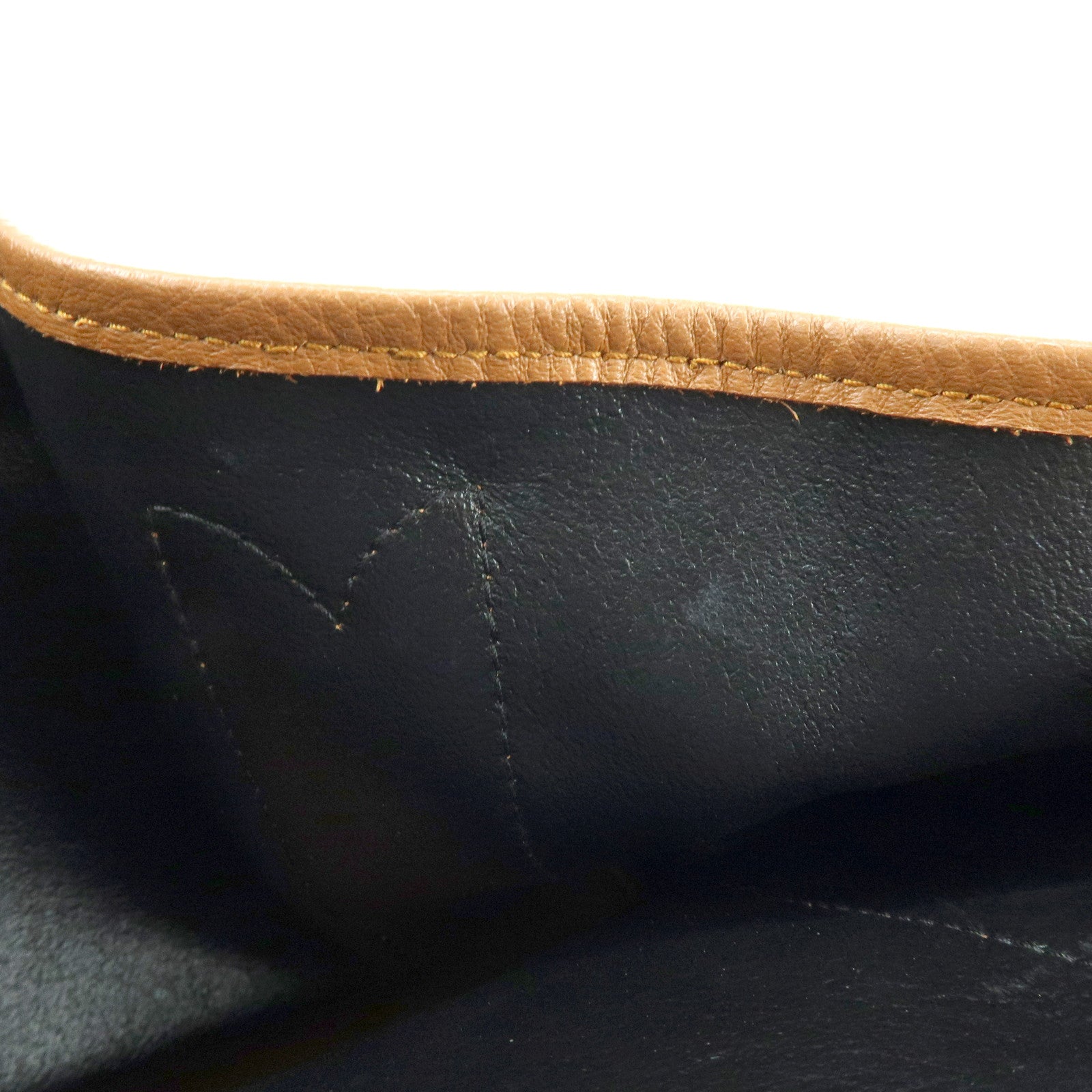 BALENCIAGA Navy Cabas Small Leather Tote Bag Hand Bag Brown 339933