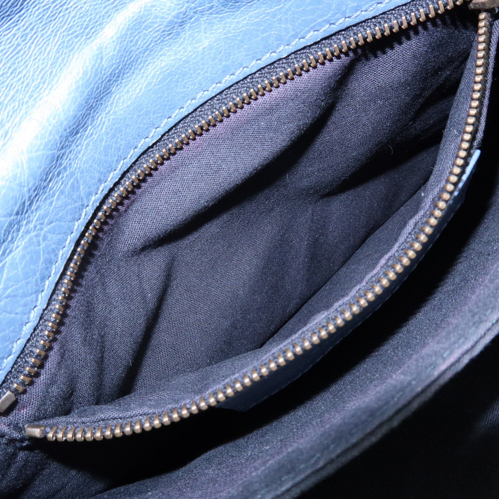 BALENCIAGA Classic Envelope Leather 2Way Shoulder Bag Blue 319376