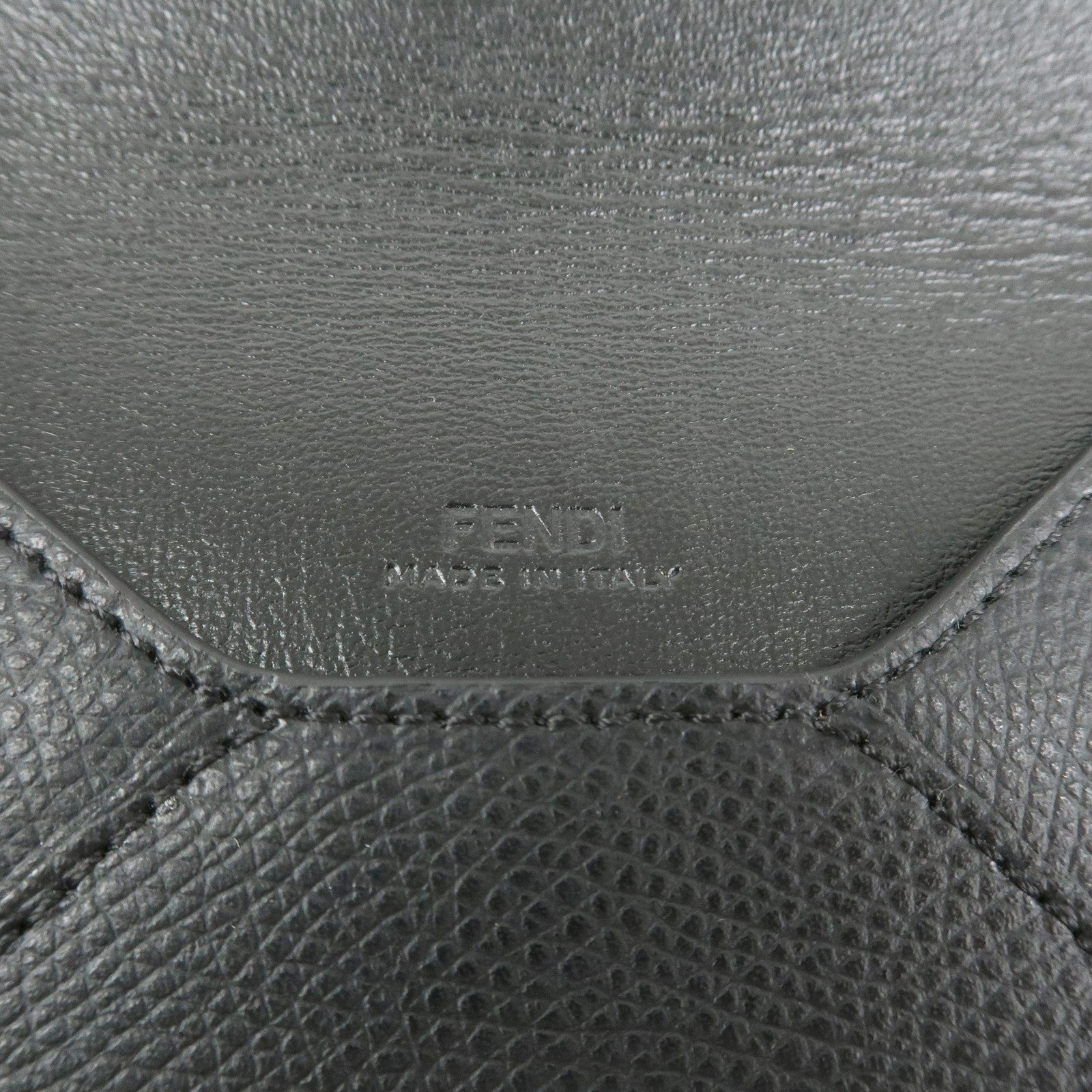 FENDI F IS FENDI Logo Leather Pouch Envelope Case Black 8N0151