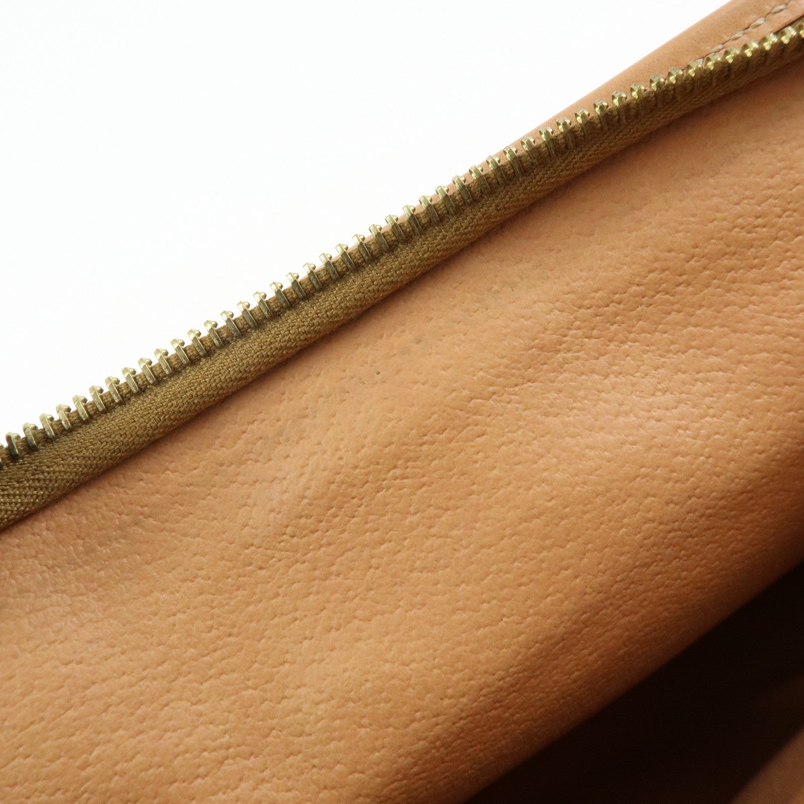 CELINE Macadam PVC Leather Clutch Bag Cosmetic Pouch Brown