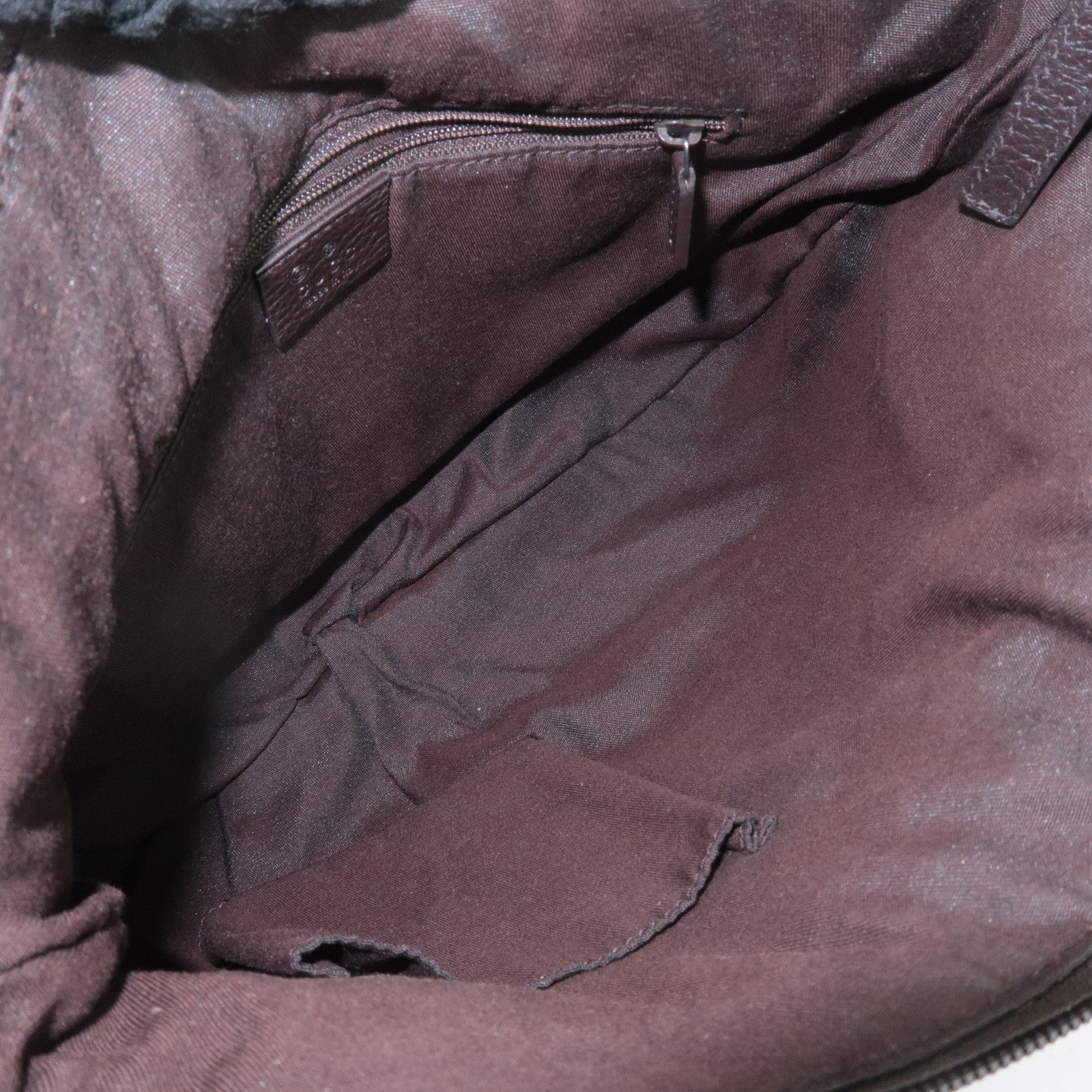 GUCCI Abbey GG Canvas Leather Shoulder Bag Dark Brown 265691 Used