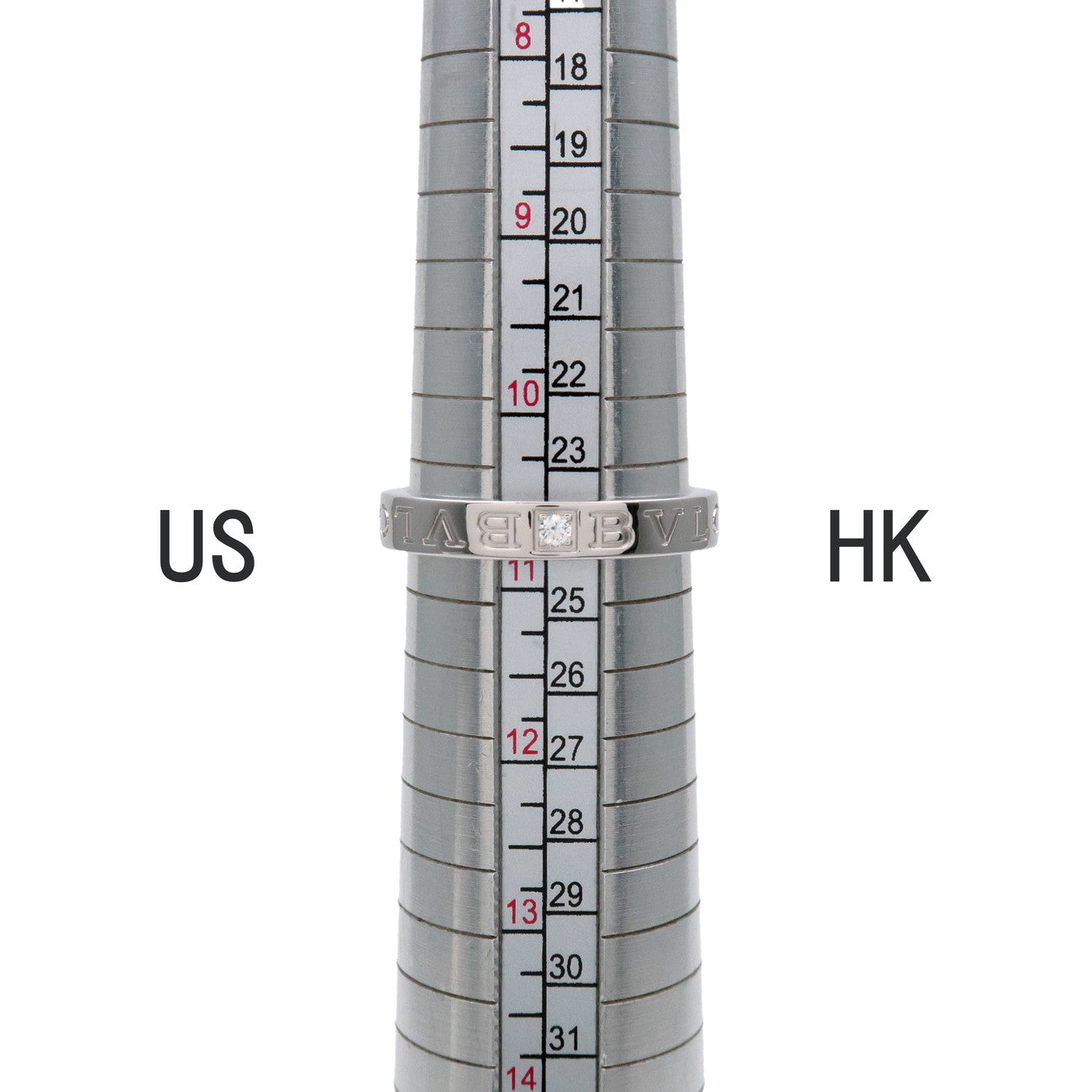 BVLGARI BVLGARI Double Logo 1P Daimond Ring K18 750WG US10.5-11