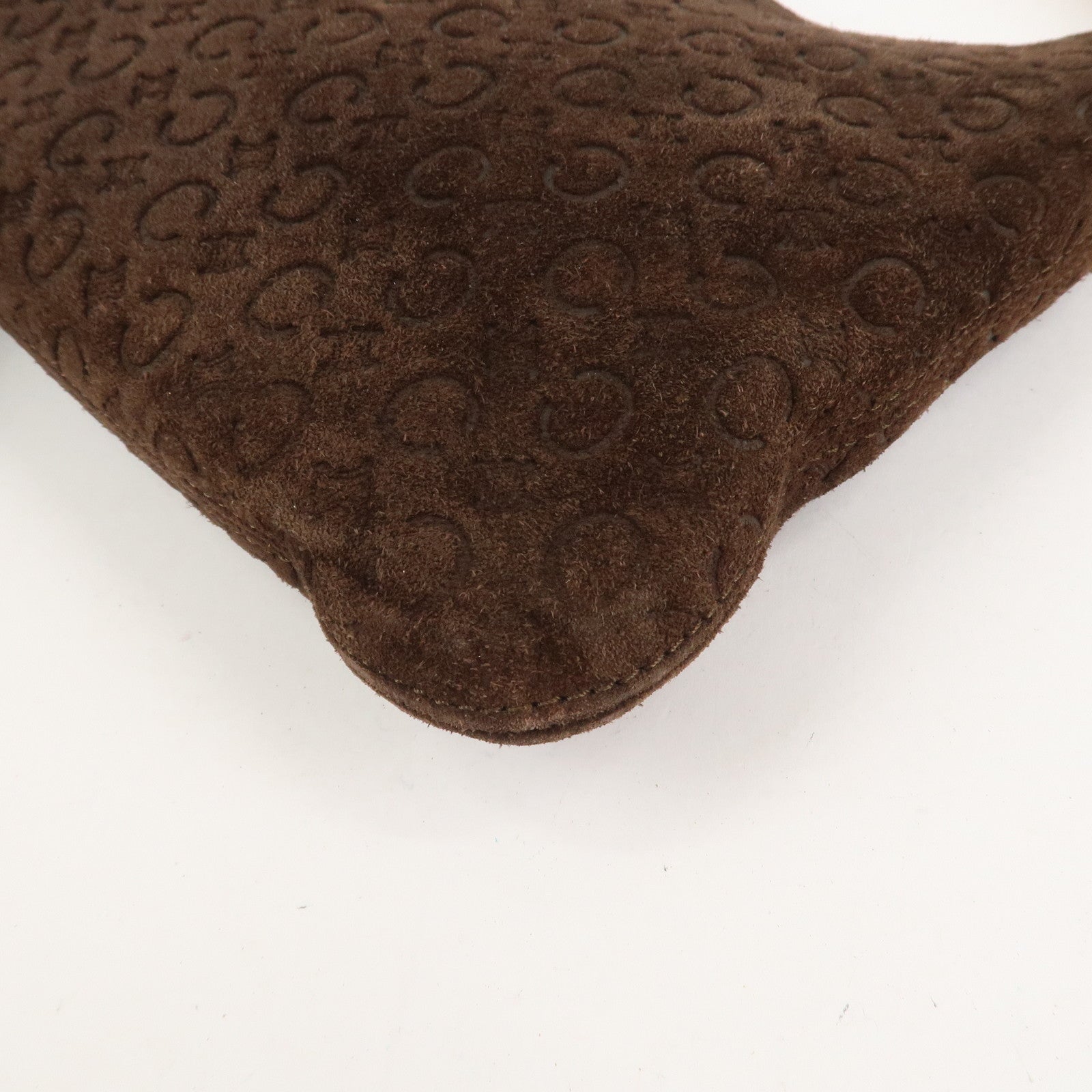 CELINE C Macadam Suede Leather Shoulder Bag Brown