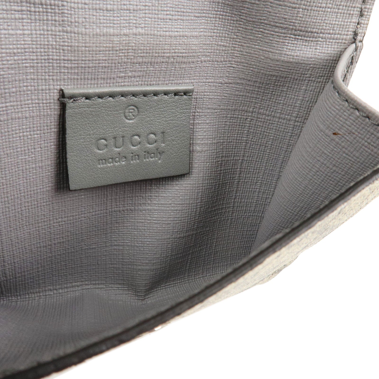 GUCCI Interlocking G GG Supreme W Flap Compact Wallet Beige Gray 212105