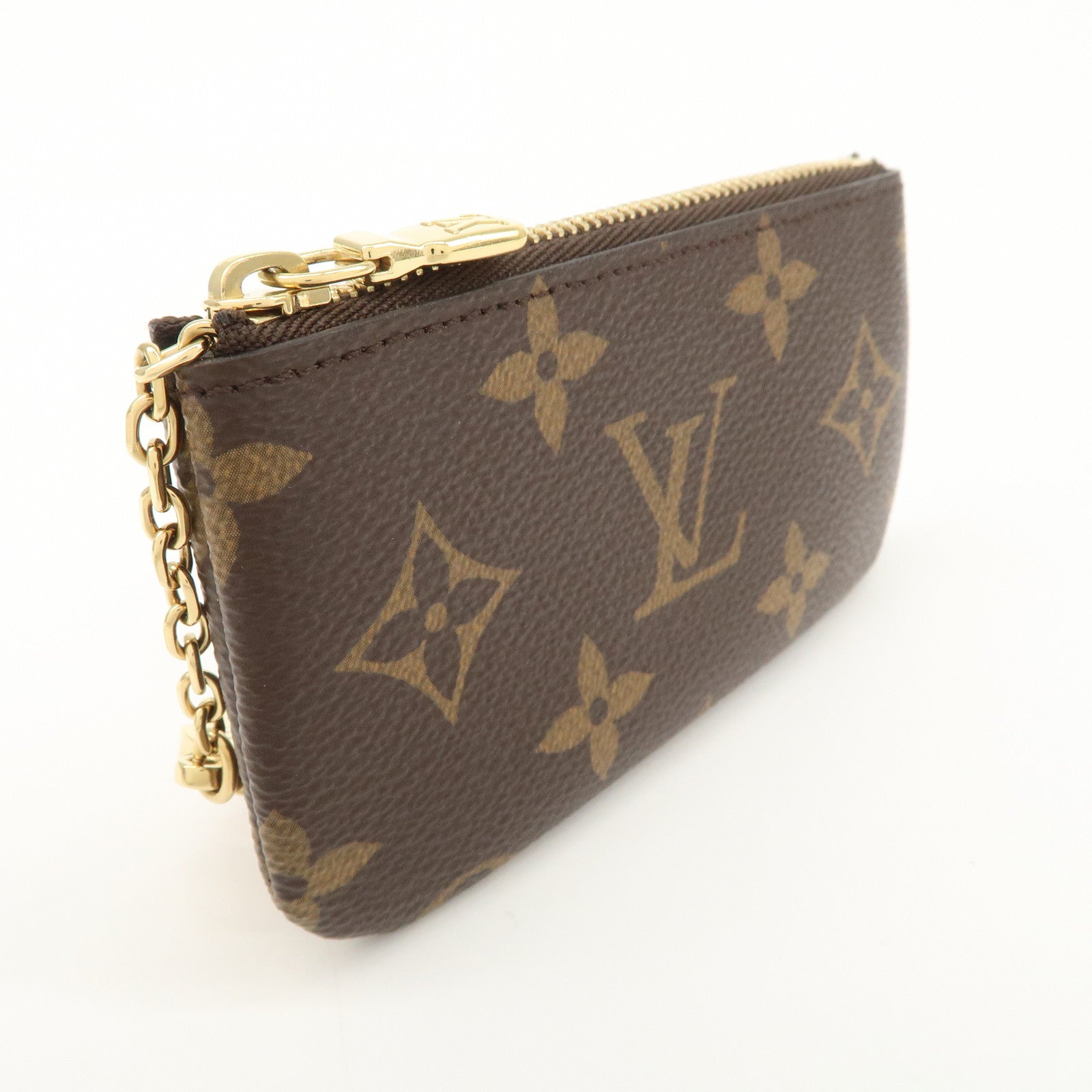 Louis Vuitton Monogram Pochette Cles Coin Case Key Case Brown M62650