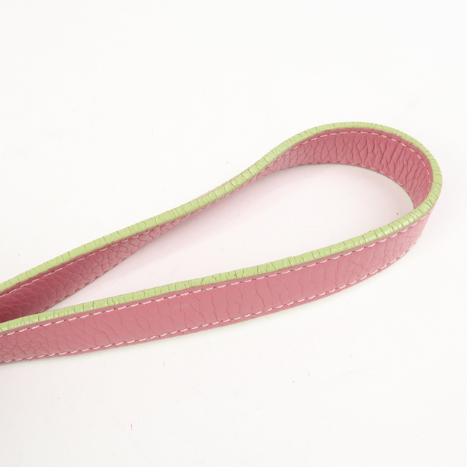 LOEWE Senda Leather Shoulder Bag Crossbody Bag Pink Light Green