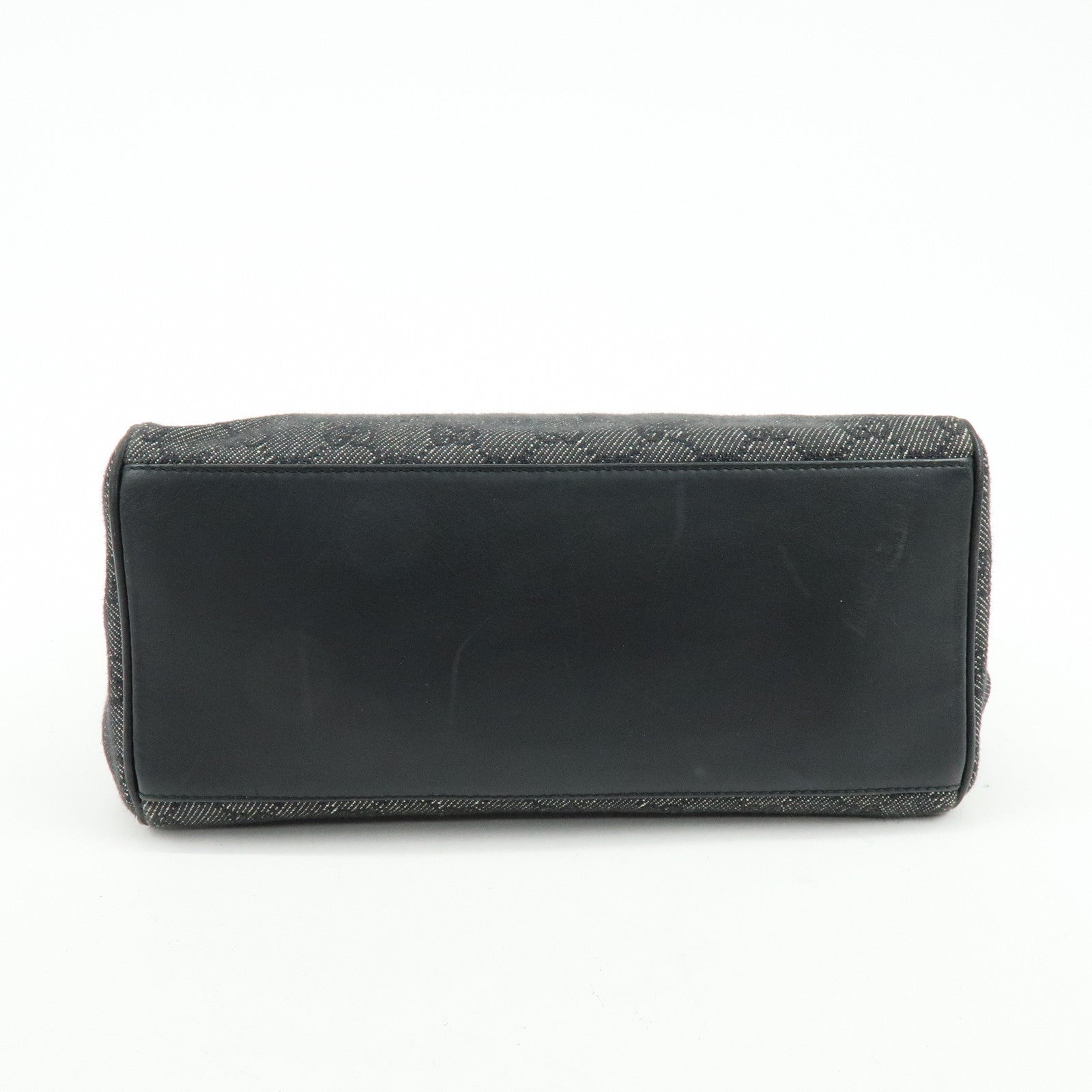 GUCCI GG Canvas Leather Shoulder Bag Black