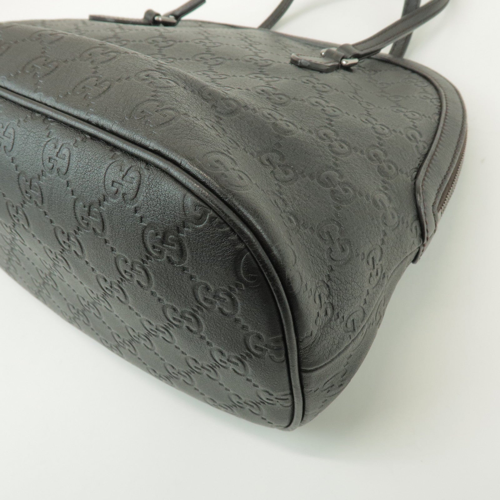 GUCCI Guccissima Leather 2Way Bag Hand Shoulder Bag Black 420023