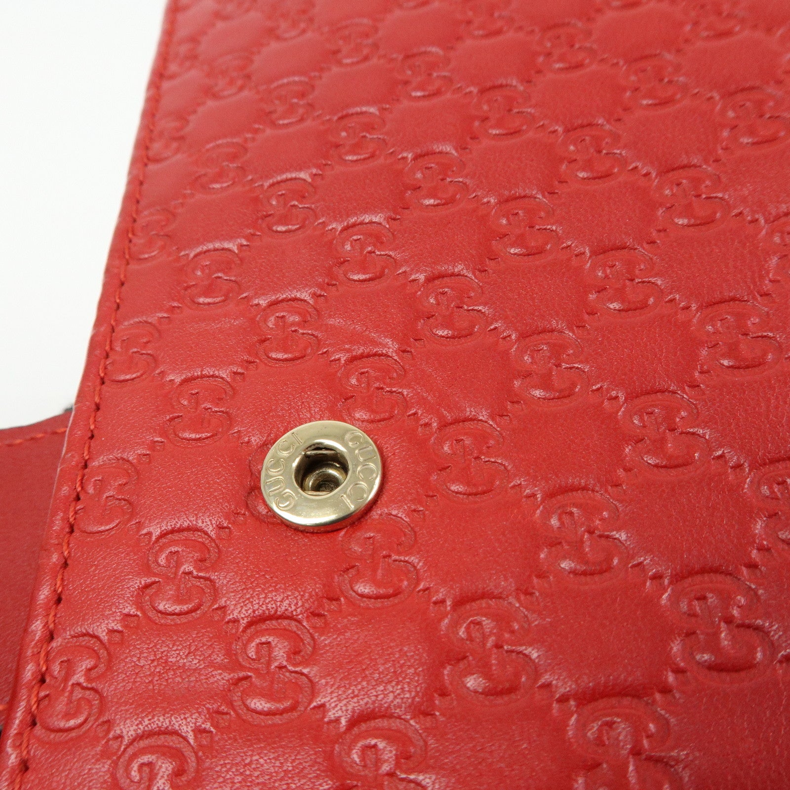 GUCCI Lovely Heart Microguccissima Leather Long Wallet Red 203550