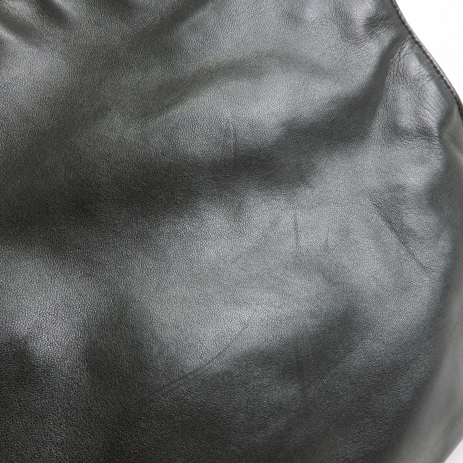 CHANEL COCO Mark Lamb Skin Tote Bag Shoulder Bag Dark Brown