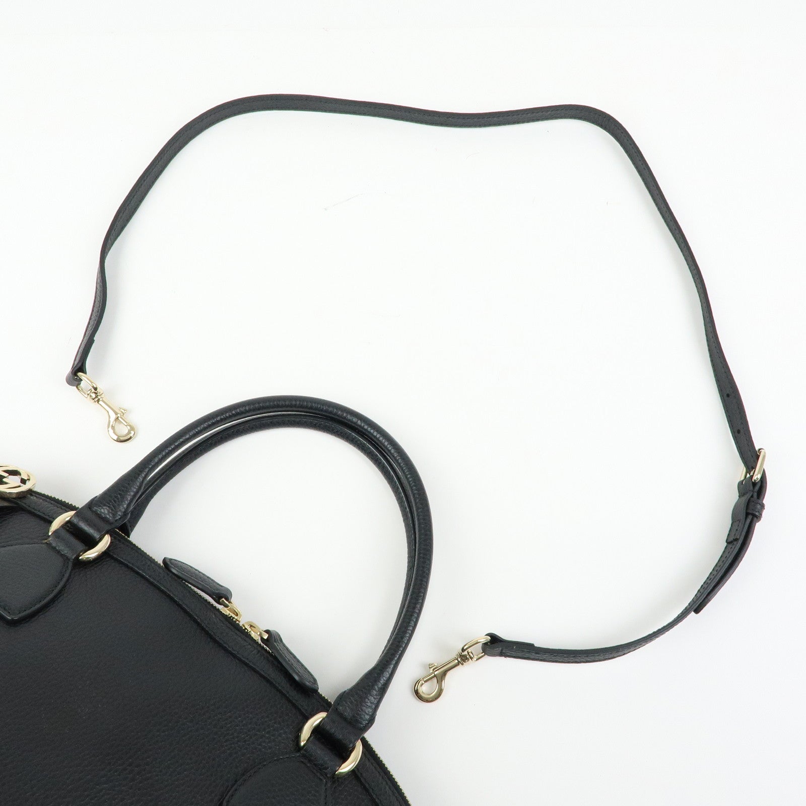 GUCCI Interlocking G Calf Leather 2Way Hand Bag Shoulder Bag 449651