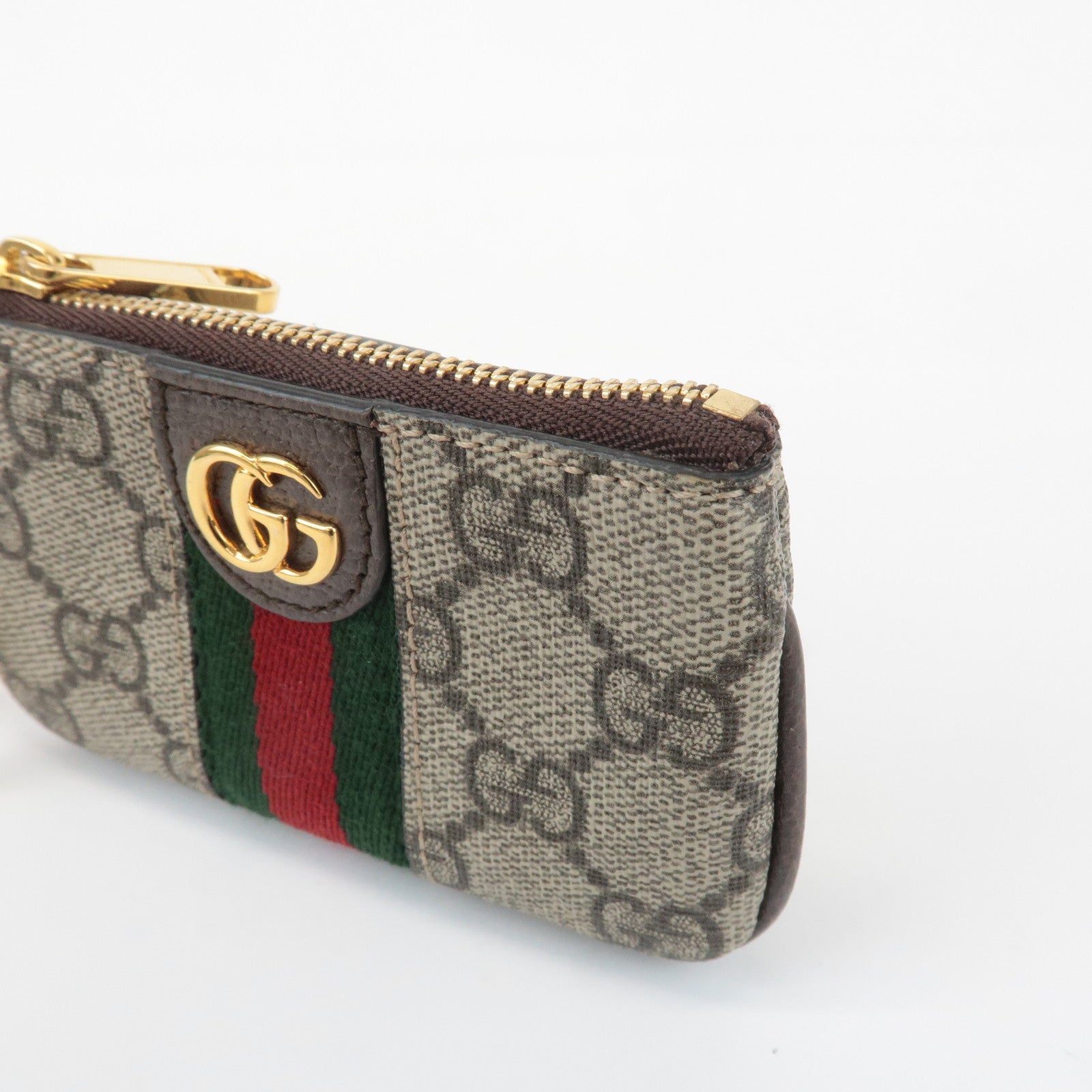 GUCCI Ophidia Sherry GG Supreme Leather Coin Case Key Pouch 671722 Used