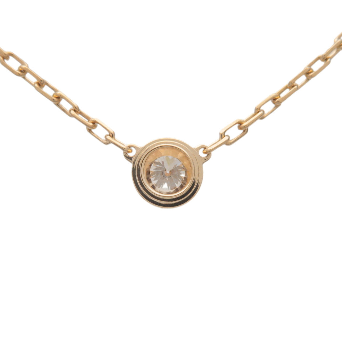 Cartier Diamants Légers Necklace SM Diamond 0.09ct d'amour K18 YG