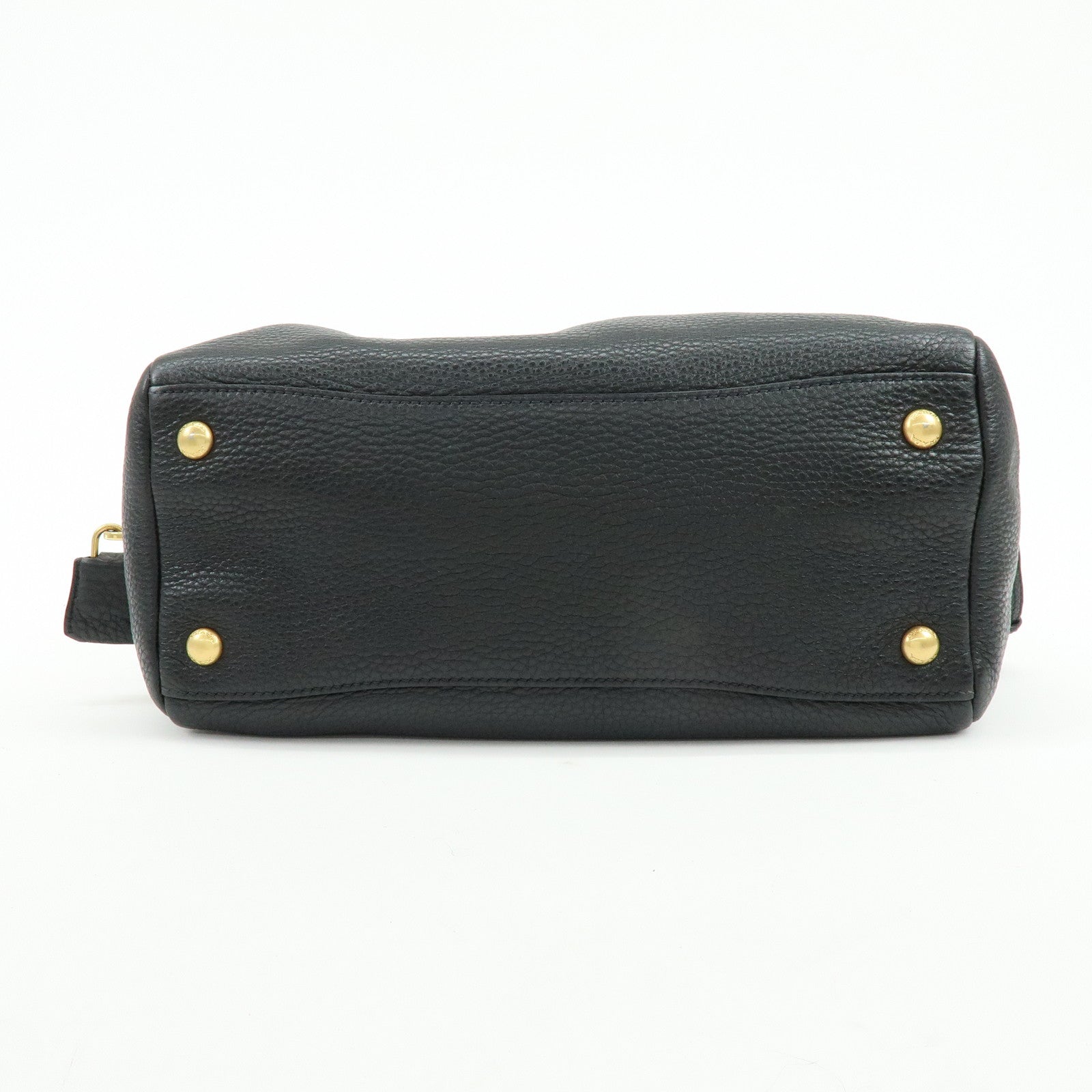 PRADA Vitello Daino Leather Shoulder Bag Hand Bag Black B3091M