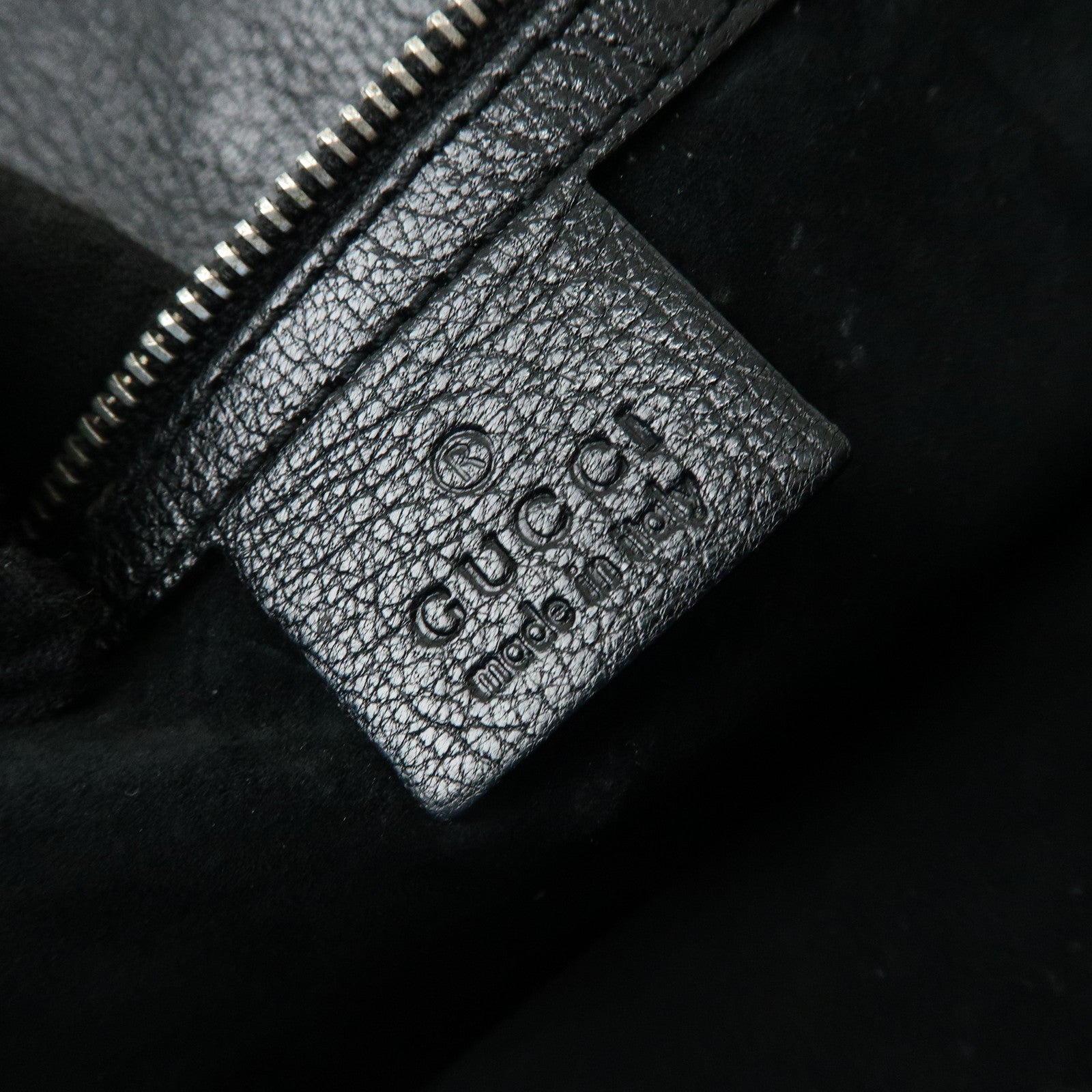 GUCCI Interlocking G Leather Shoulder Bag Hand Bag Black 115746