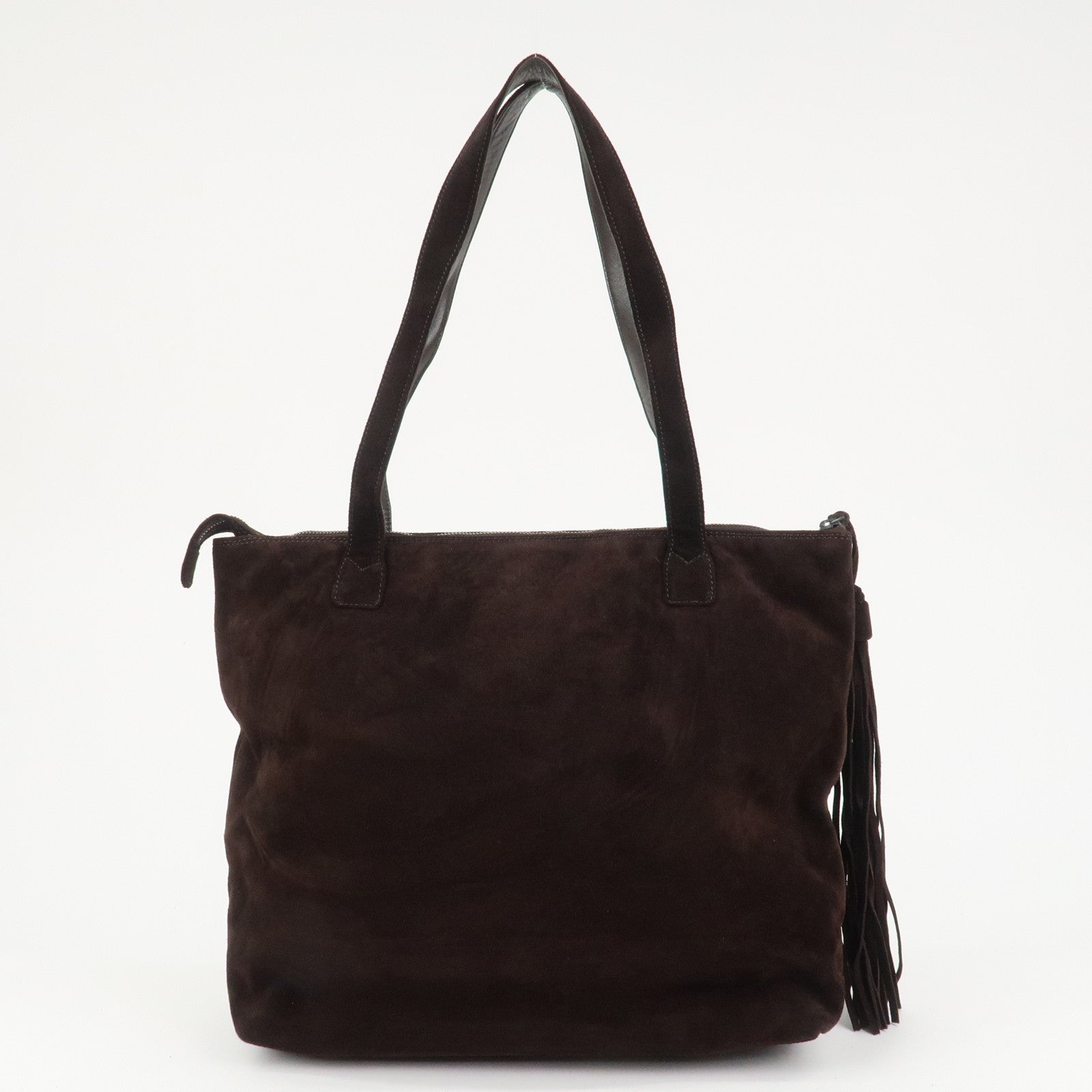 CHANEL COCO Mark Suede Tote Bag Shoulder Bag Brown