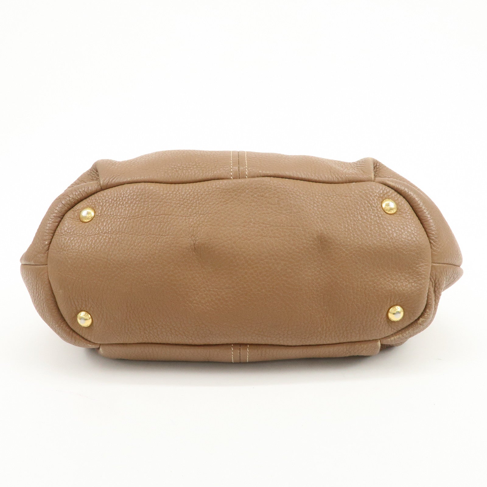 PRADA Calf Leather 2Way Bag Hand Bag Shoulder Bag Brown