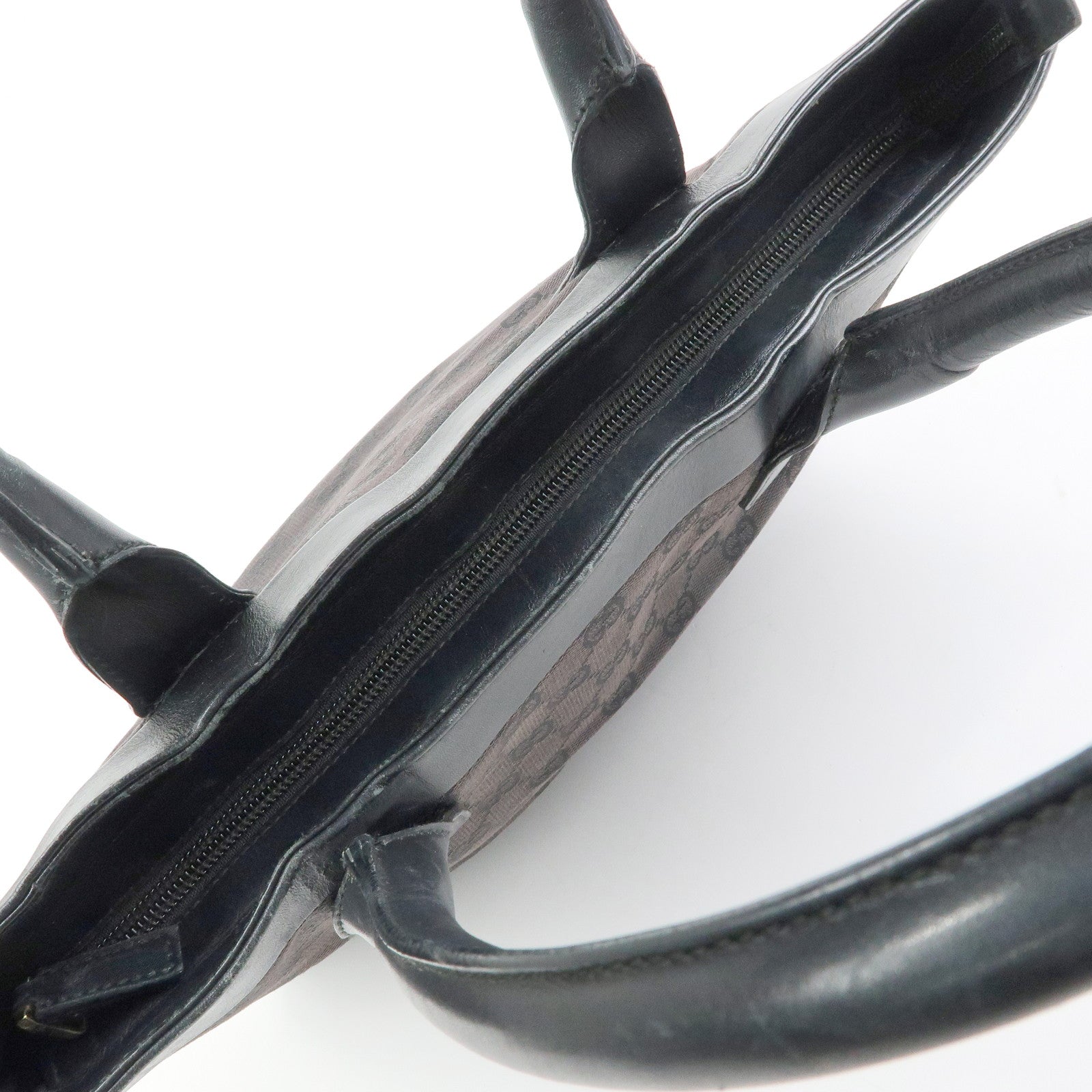 GUCCI GG Canvas Leather Tote Bag Hand  Bag Black 002・1119・1705