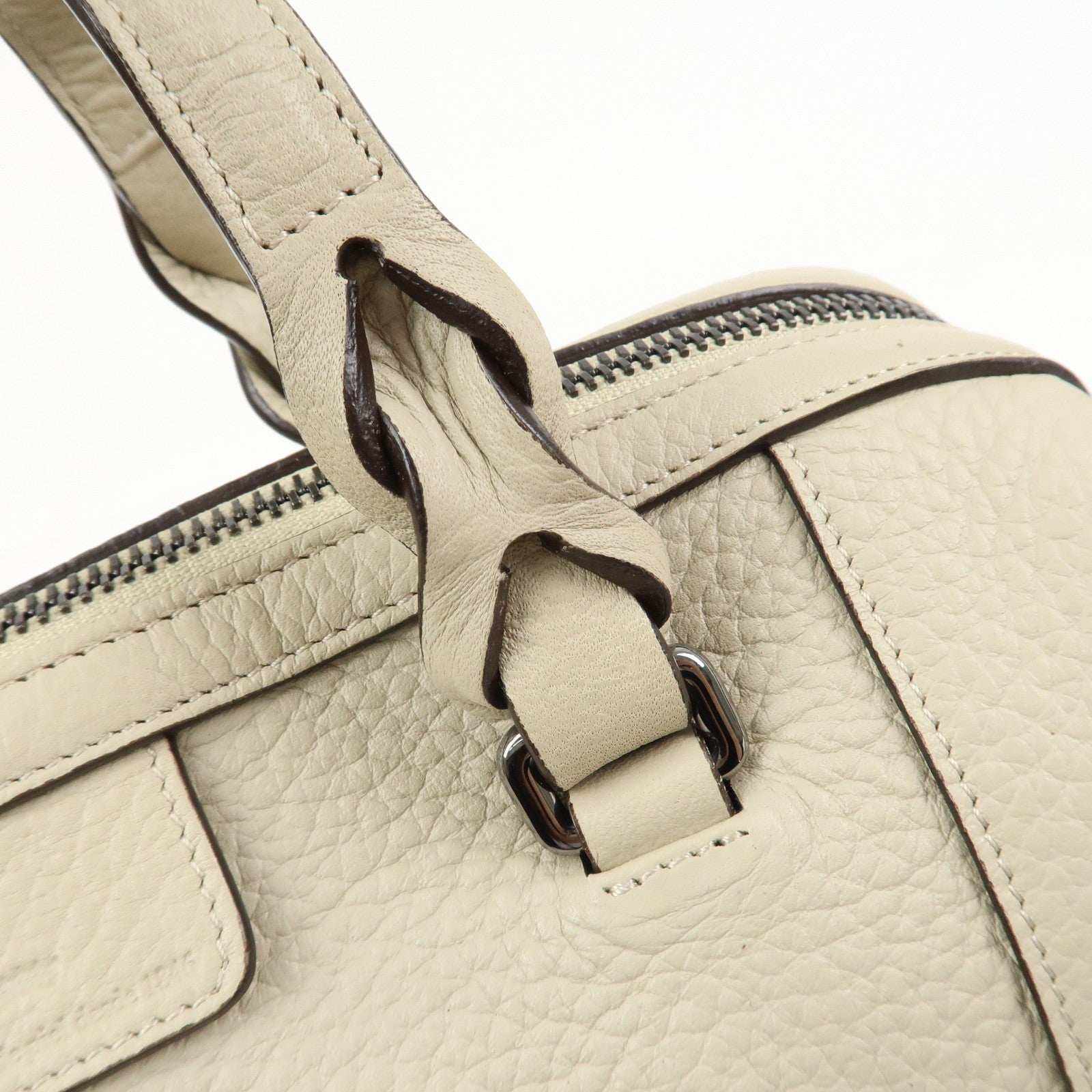LOEWE Anagram Leather 2Way Bag Shoulder Bag Hand Bag Ivory