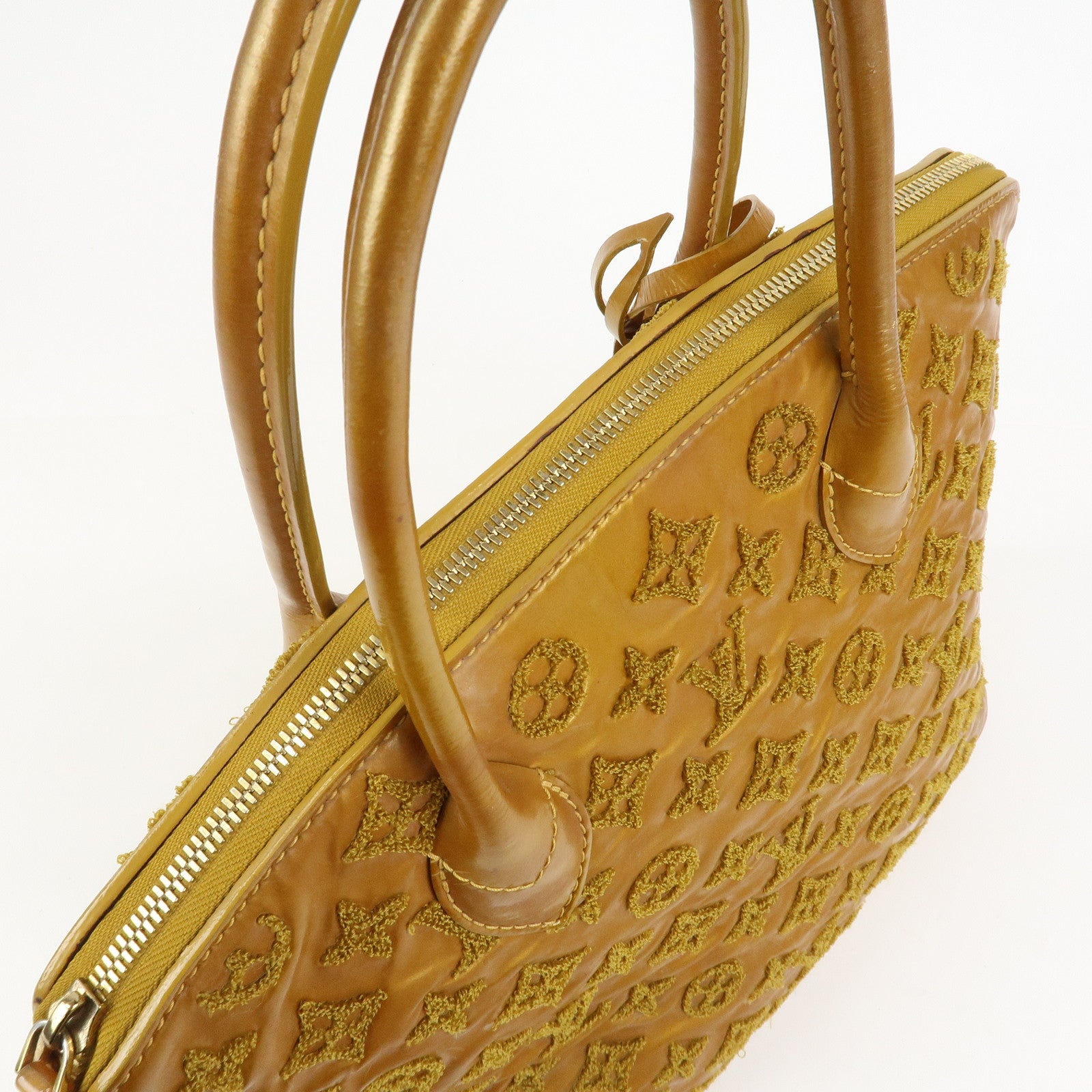 Louis Vuitton Monogram Lockit Bouclette Hand Bag Gold M40601
