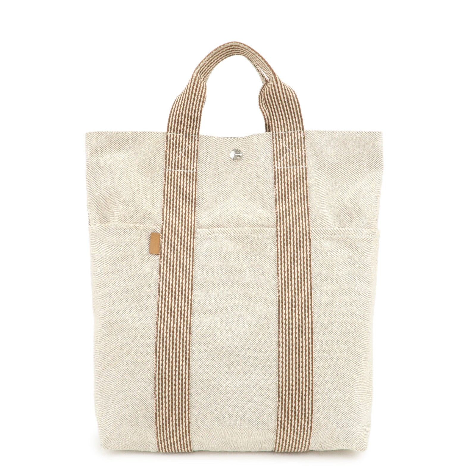 HERMES New Fourre Tout Toile Ash Tote Bag Hand Bag Beige