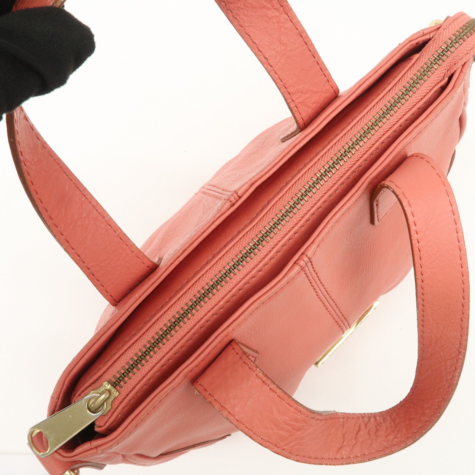 BURBERRY 2Way Bag Hand Bag Pink Gold Hardware