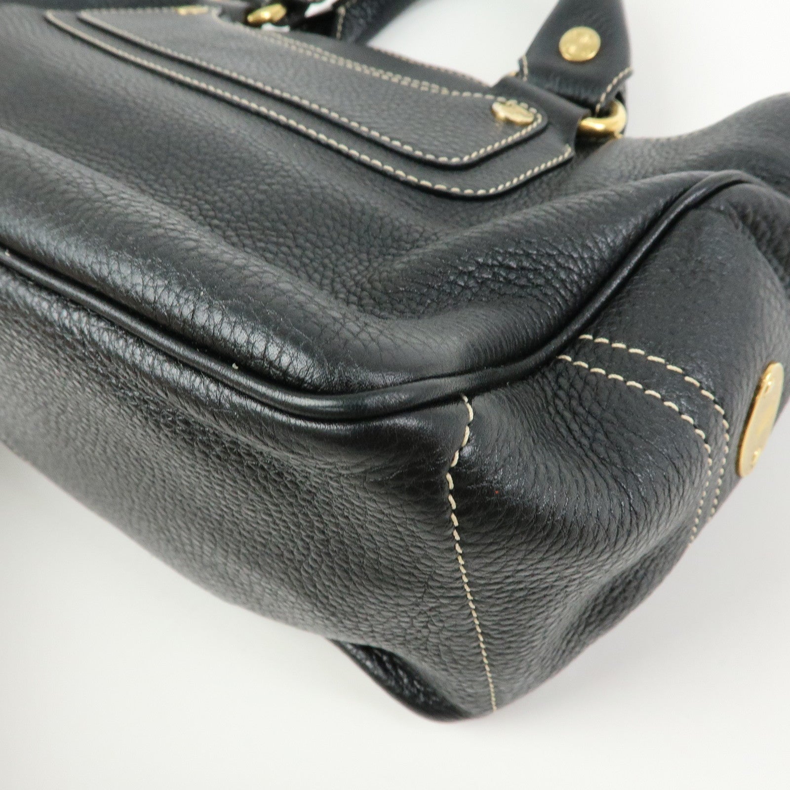 CELINE Leather Boogie Bag Hand Bag Black